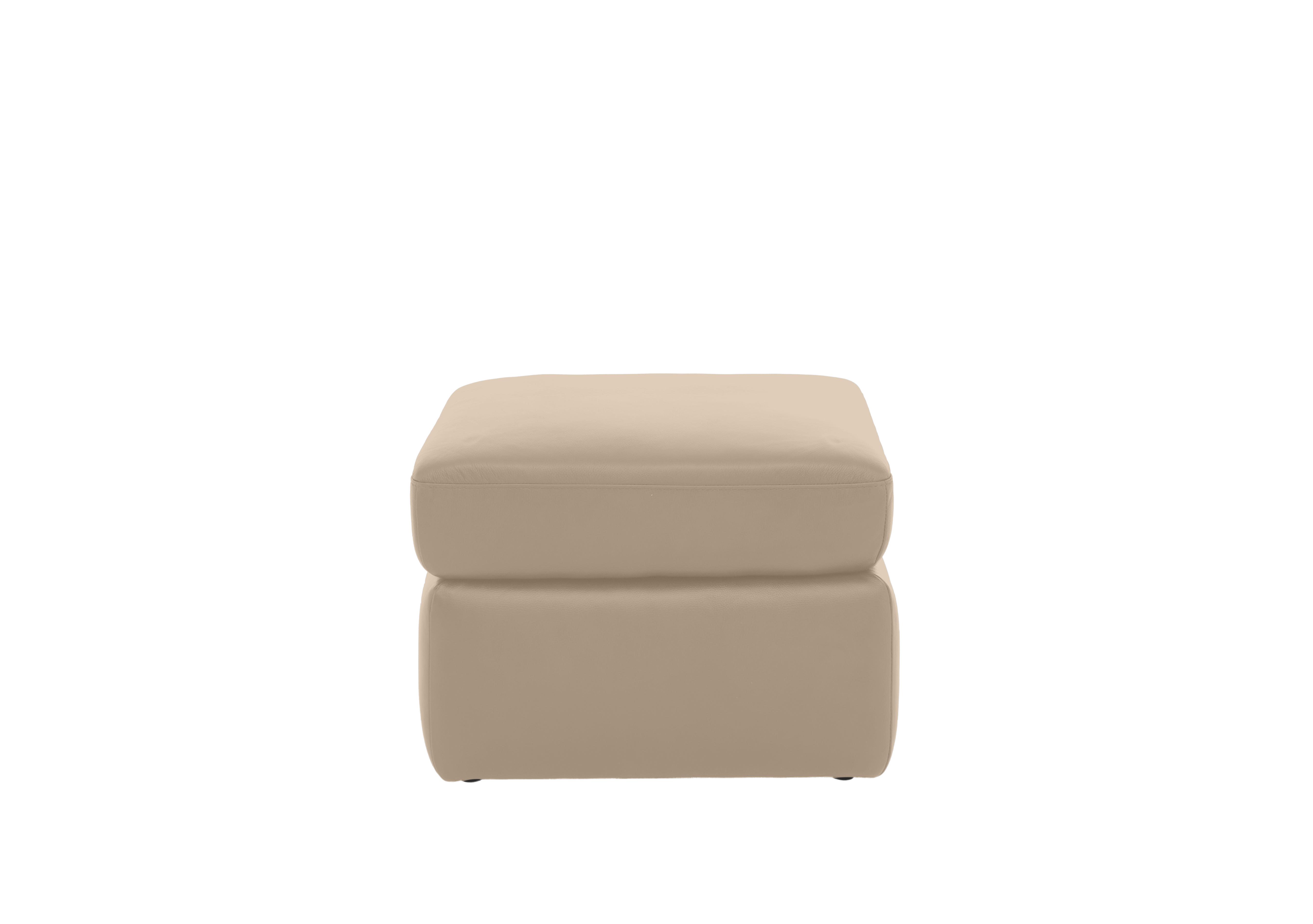 Utah Leather Storage Footstool in Pebble La-4305 on Furniture Village