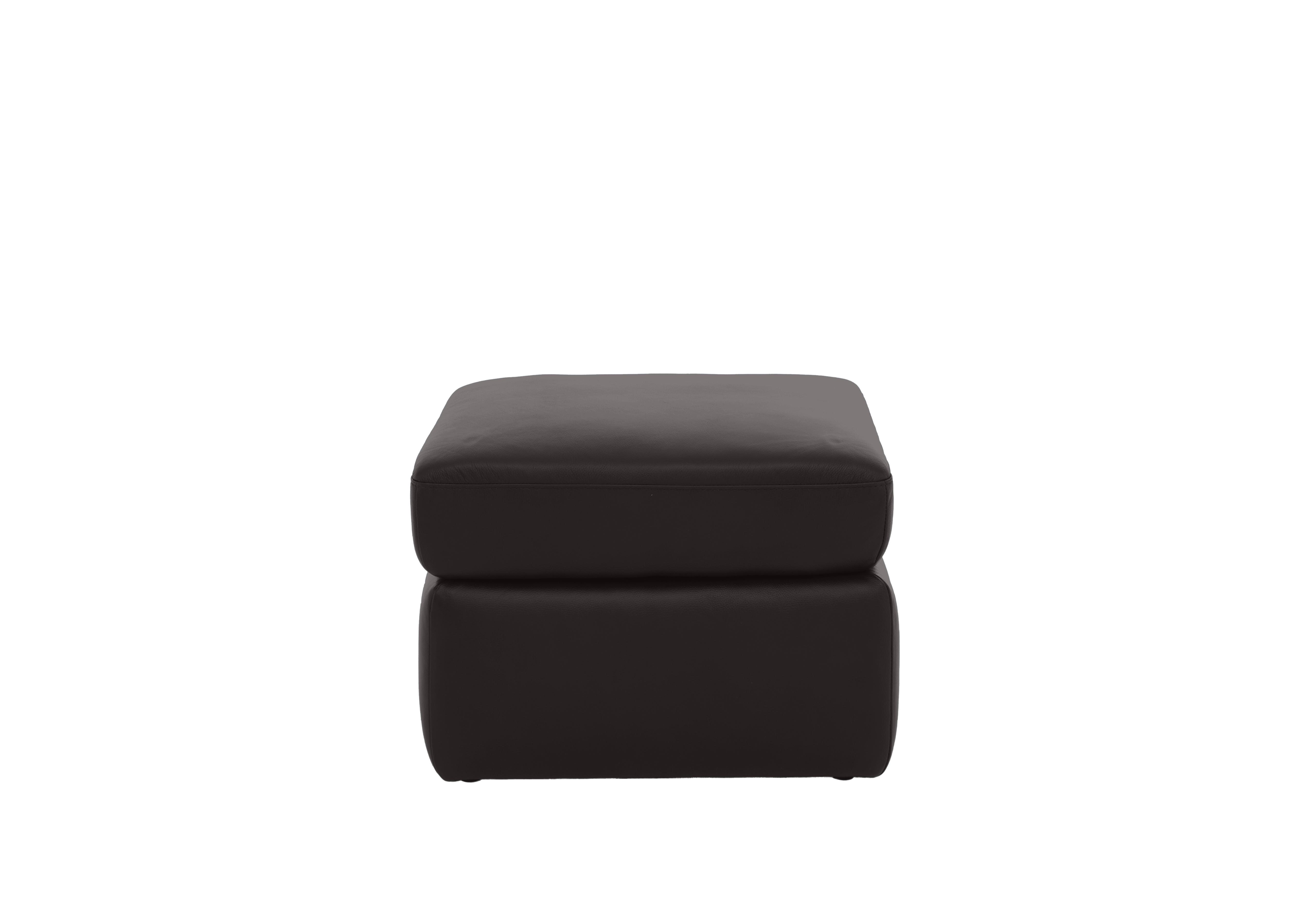 Utah Leather Storage Footstool in Starry Grey Lx-6409 on Furniture Village
