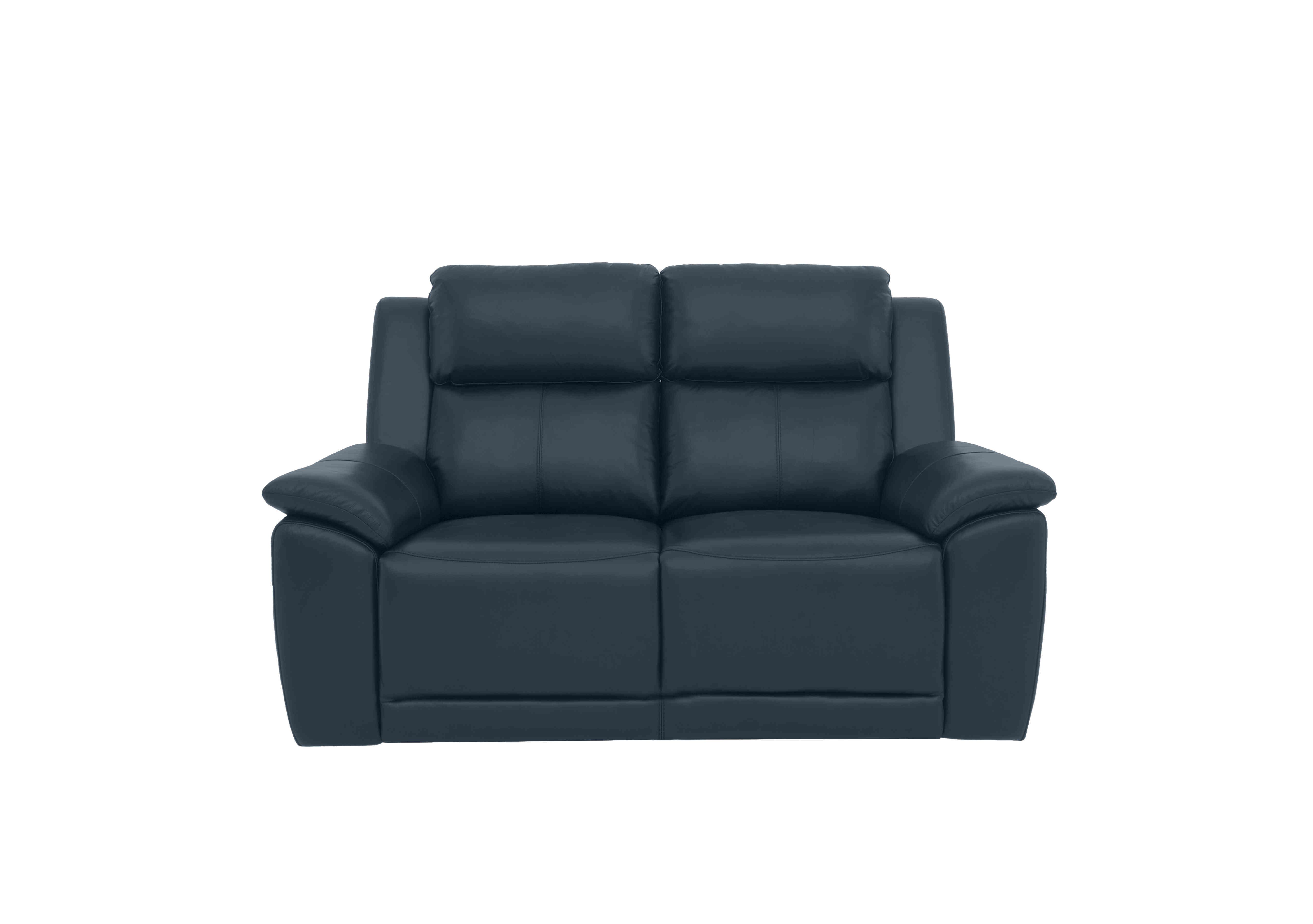 Utah 2 Seater Leather Sofa in Natural Milled Navy La-4828 on Furniture Village