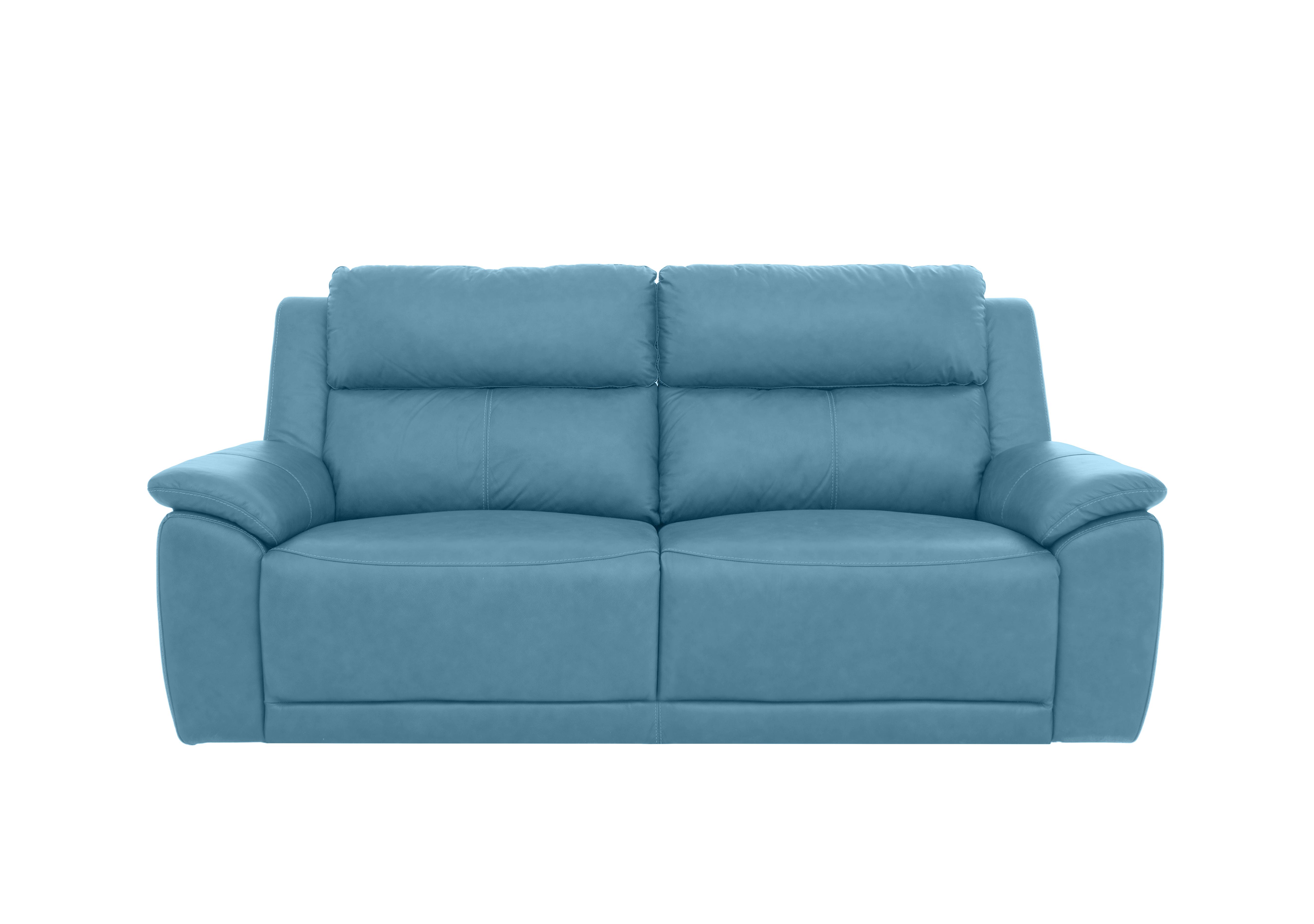 Utah 3 Seater Leather Sofa in Blu Le-9312 on Furniture Village