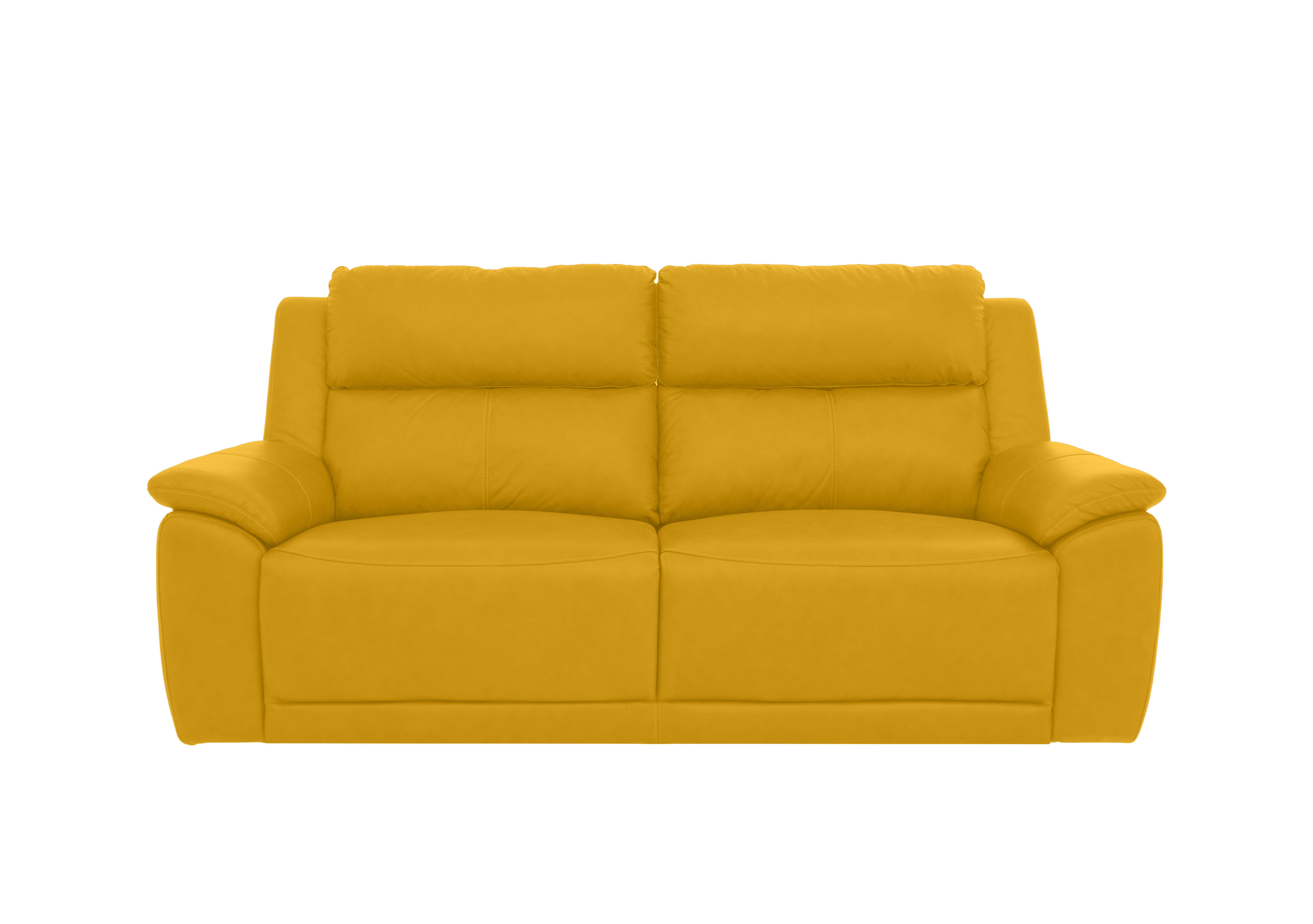 Utah 3 Seater Leather Sofa in Giallo Le-9310 on Furniture Village