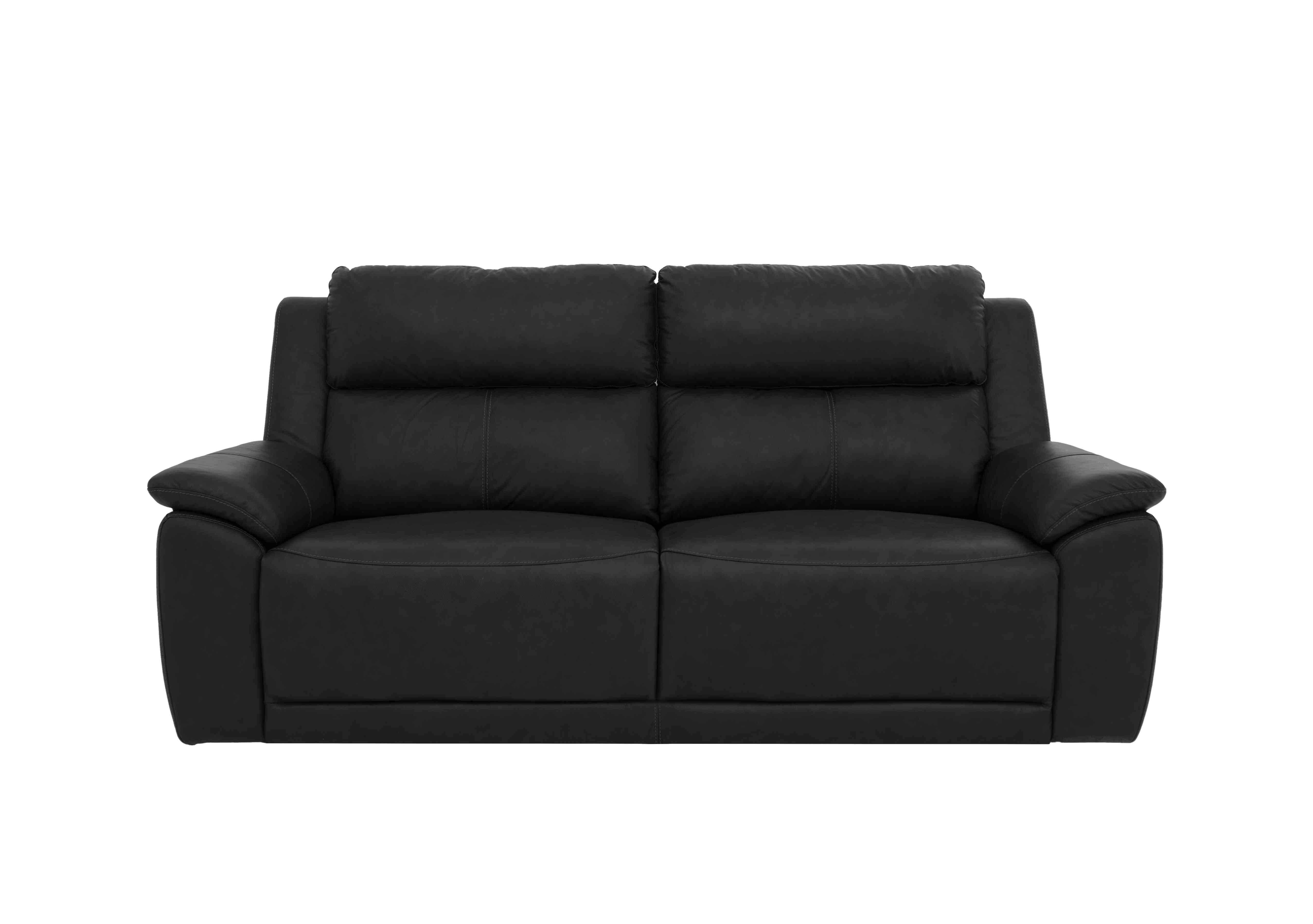 Utah 3 Seater Leather Sofa in Natural Black Mica La4820 on Furniture Village