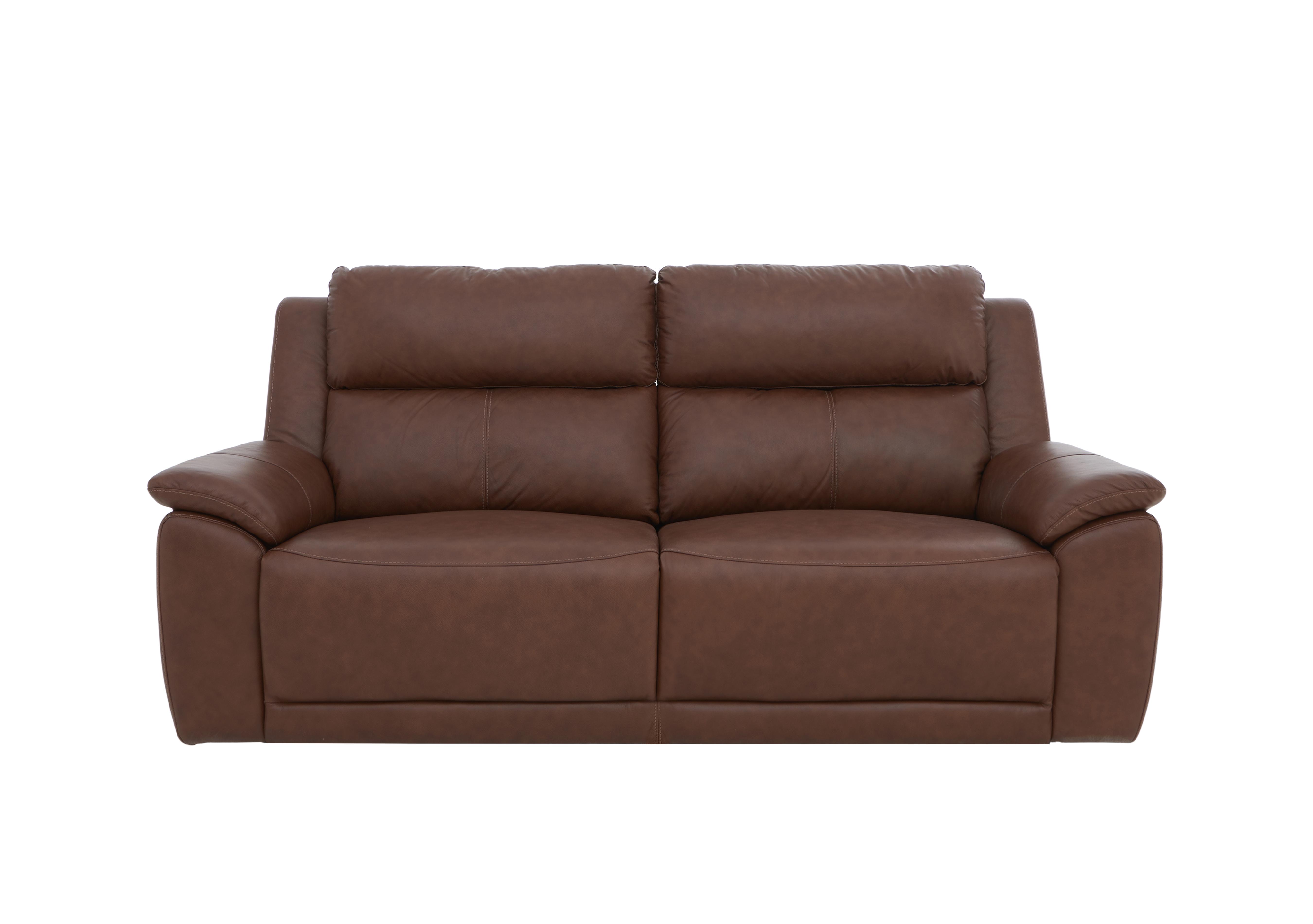 Utah 3 Seater Leather Sofa in Roast Lx-6414 on Furniture Village