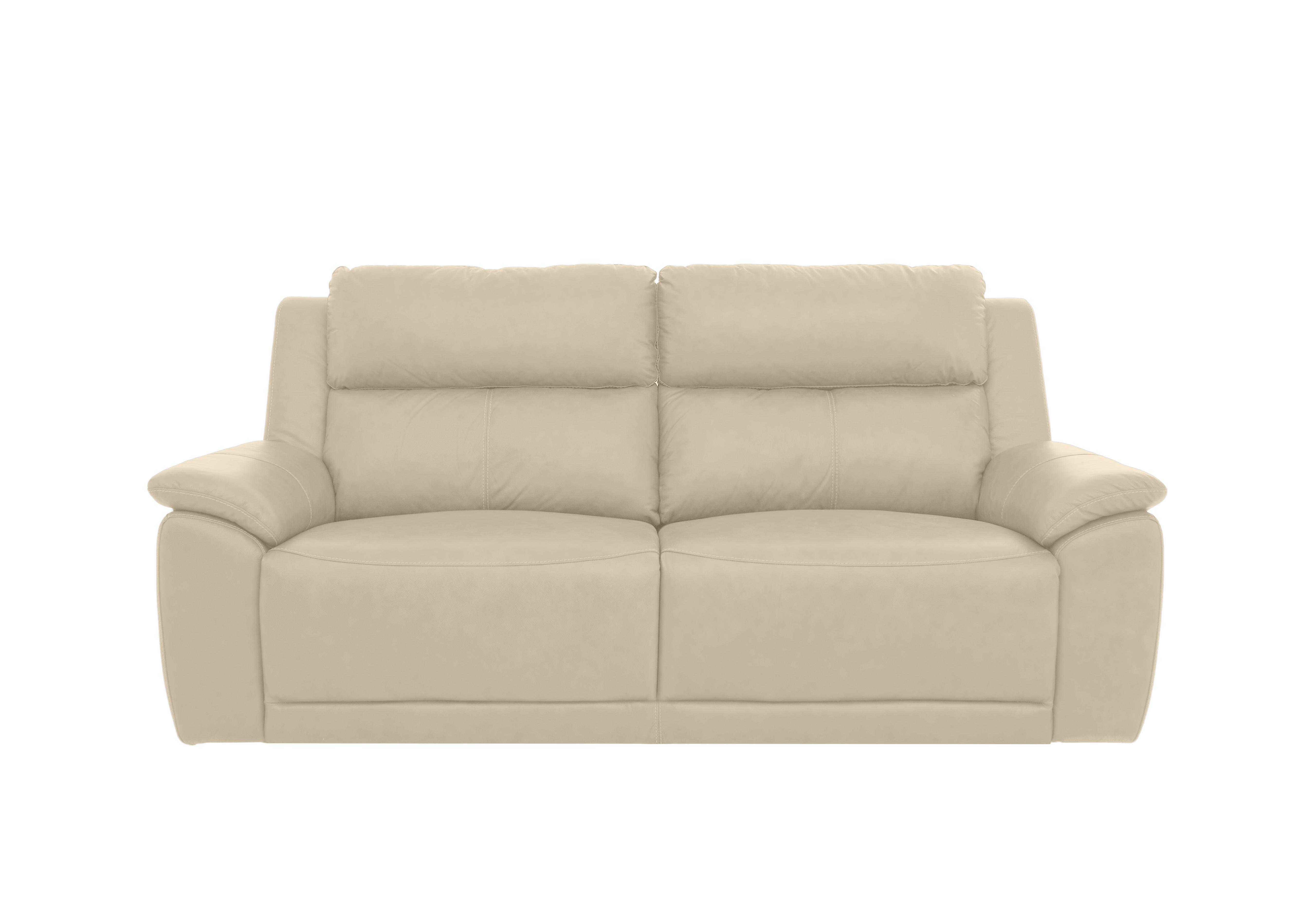 Utah 3 Seater Leather Sofa in Stone Lx-6407 on Furniture Village