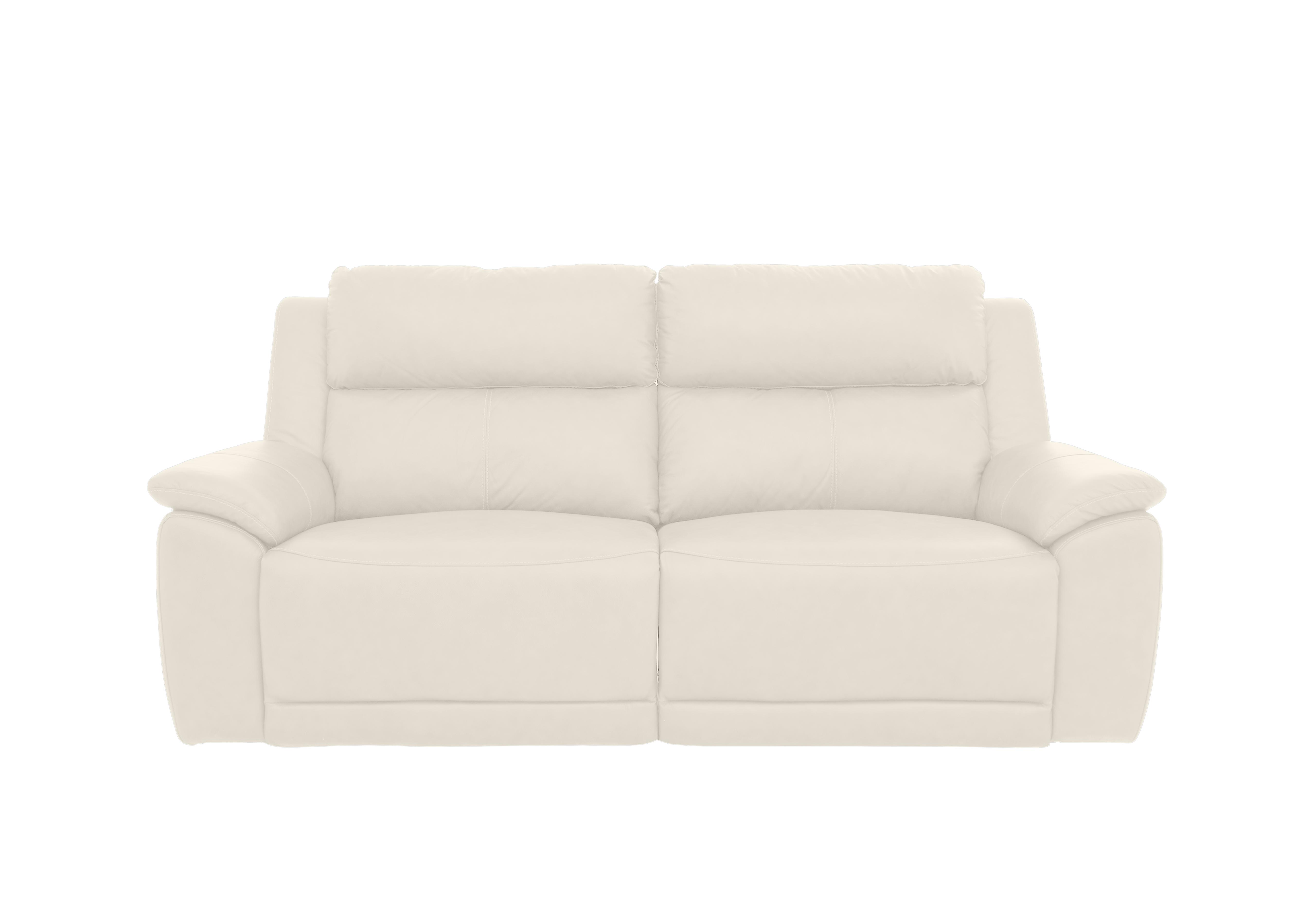 Utah 3 Seater Leather Sofa in White Le-9307 on Furniture Village