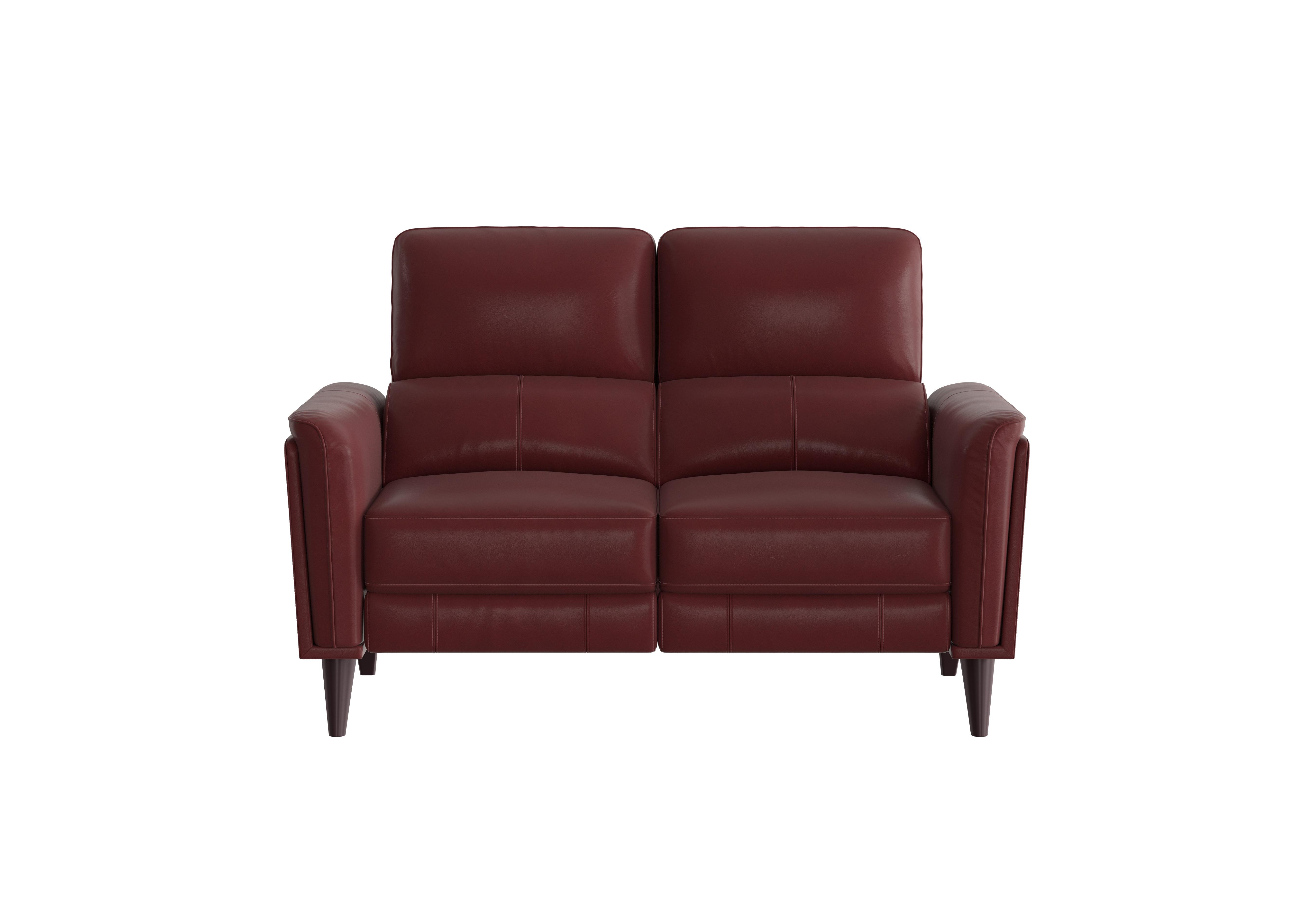 Compact Collection Klein 2 Seater Leather Sofa in Bv-035c Deep Red on Furniture Village