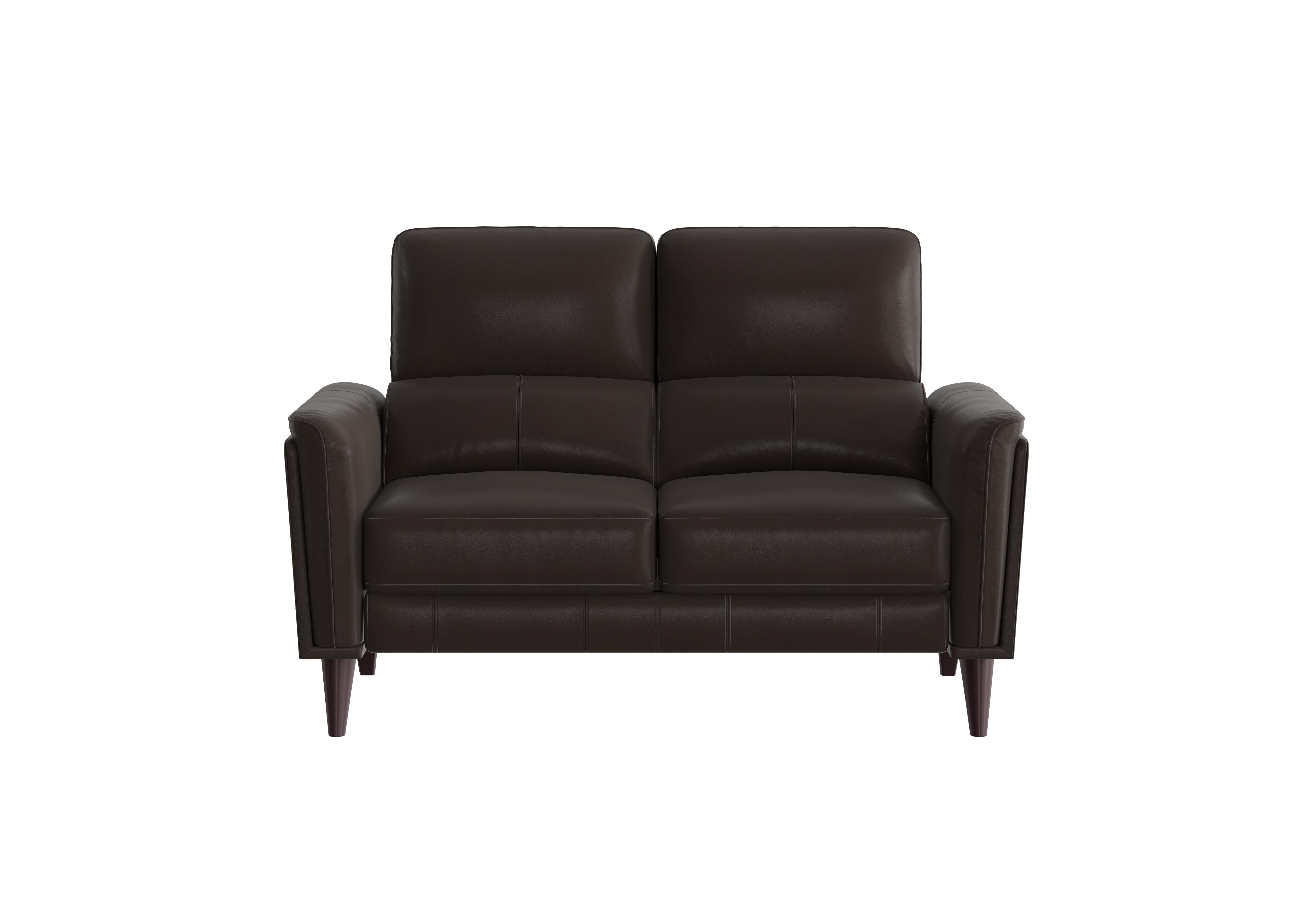 Compact Collection Klein 2 Seater Leather Sofa in Bv-1748 Dark Chocolate on Furniture Village