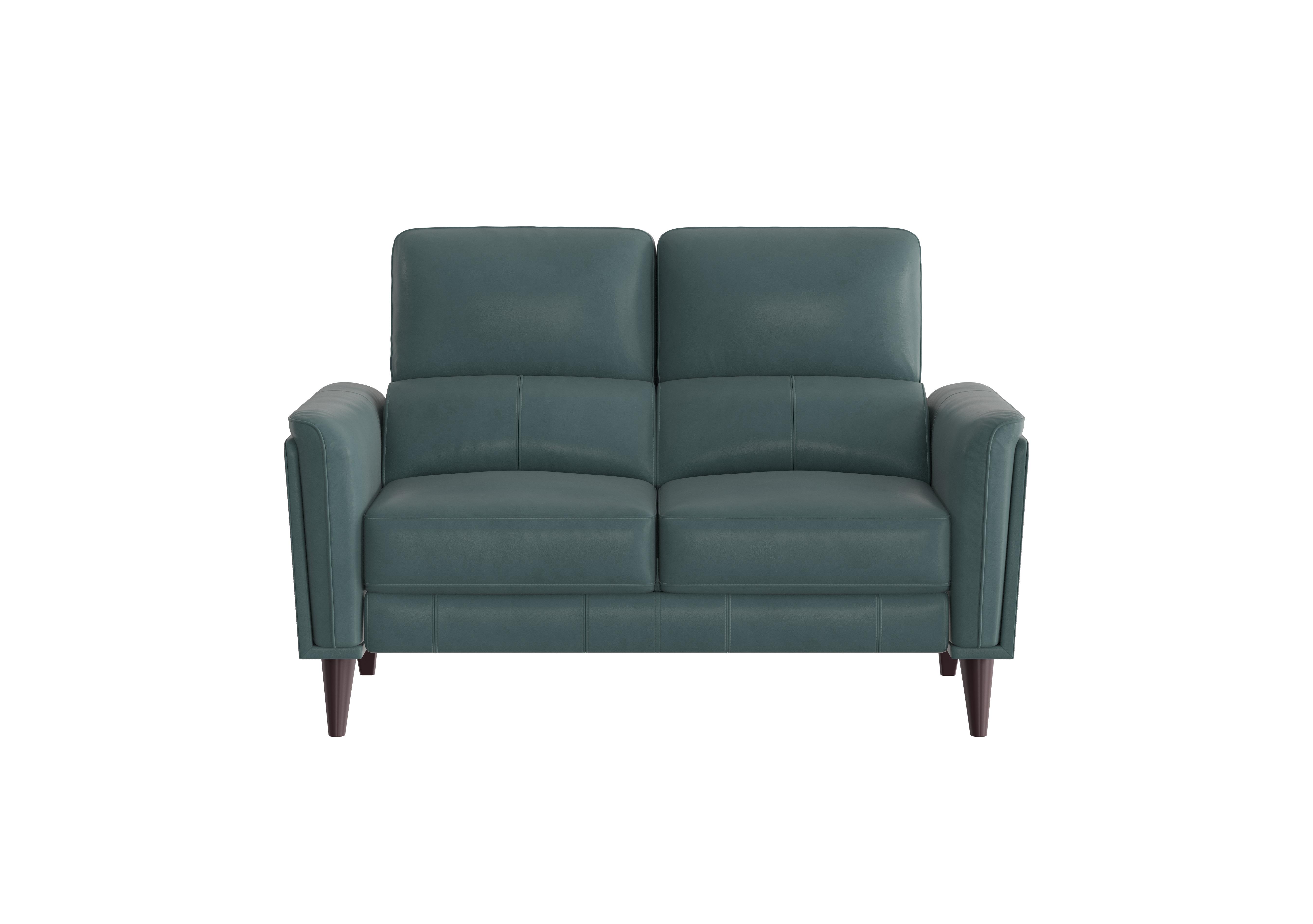 Compact Collection Klein 2 Seater Leather Sofa in Bv-301e Lake Green on Furniture Village