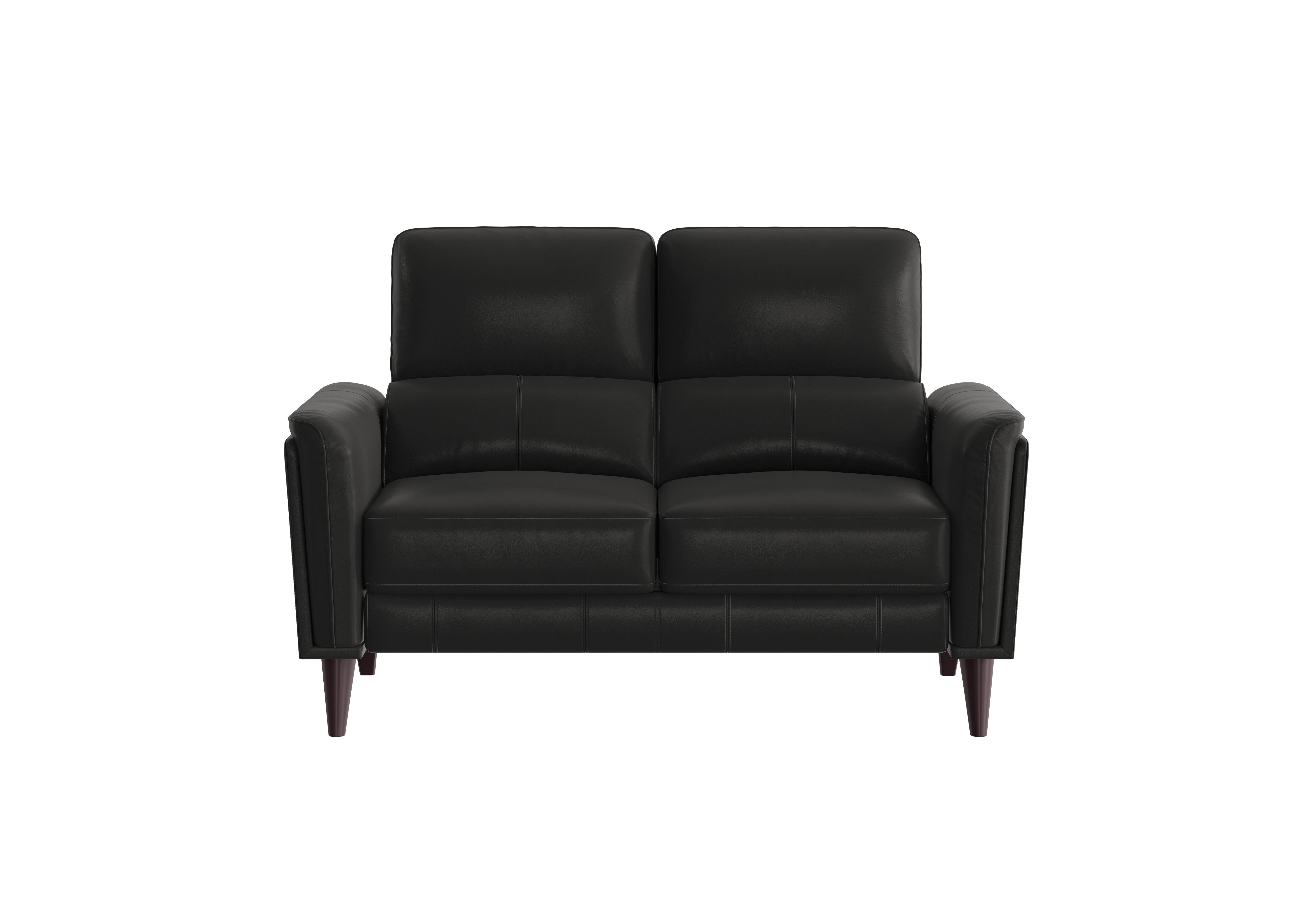 Compact Collection Klein 2 Seater Leather Sofa in Bv-3500 Classic Black on Furniture Village