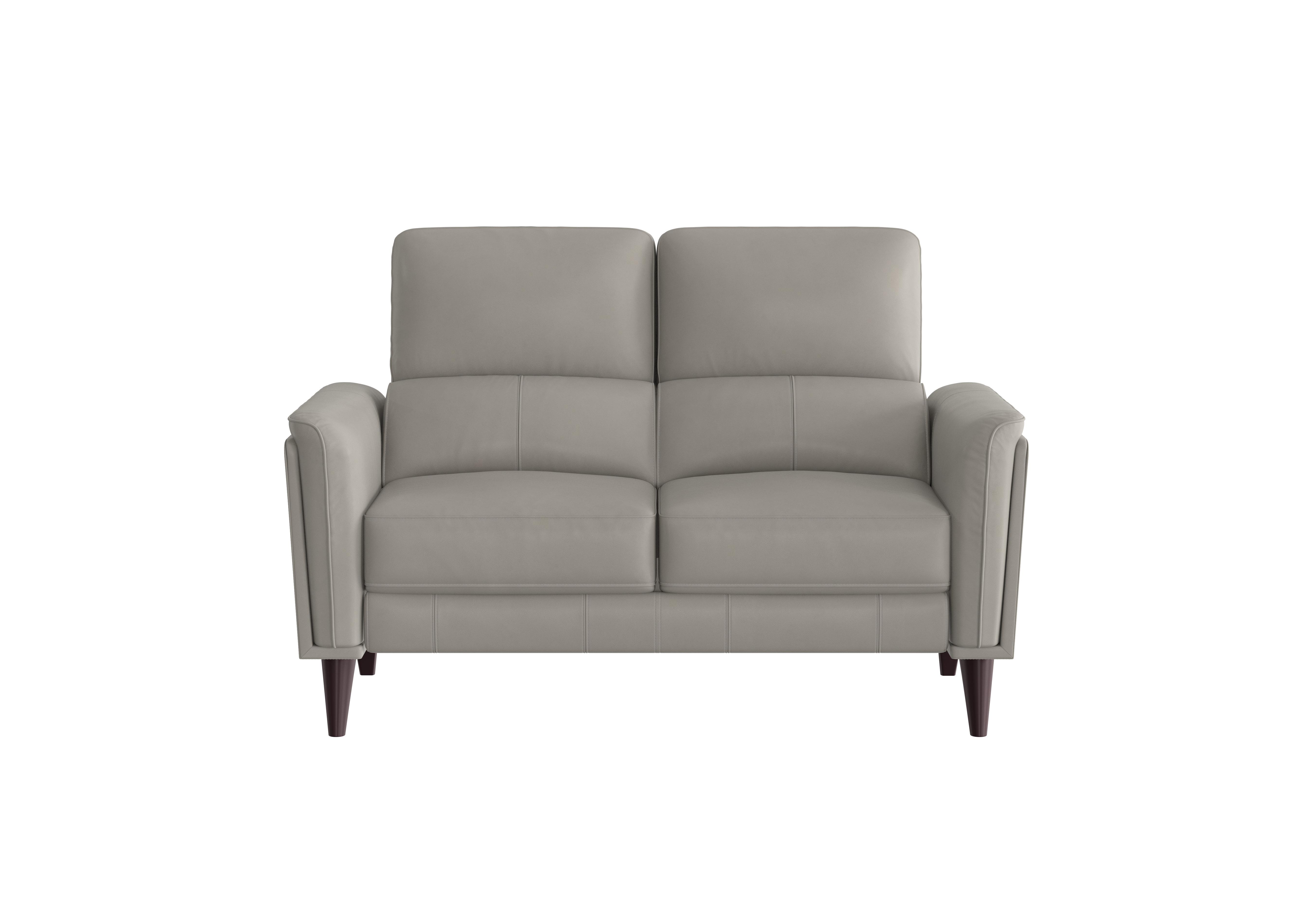 Compact Collection Klein 2 Seater Leather Sofa in Bv-946b Silver Grey on Furniture Village