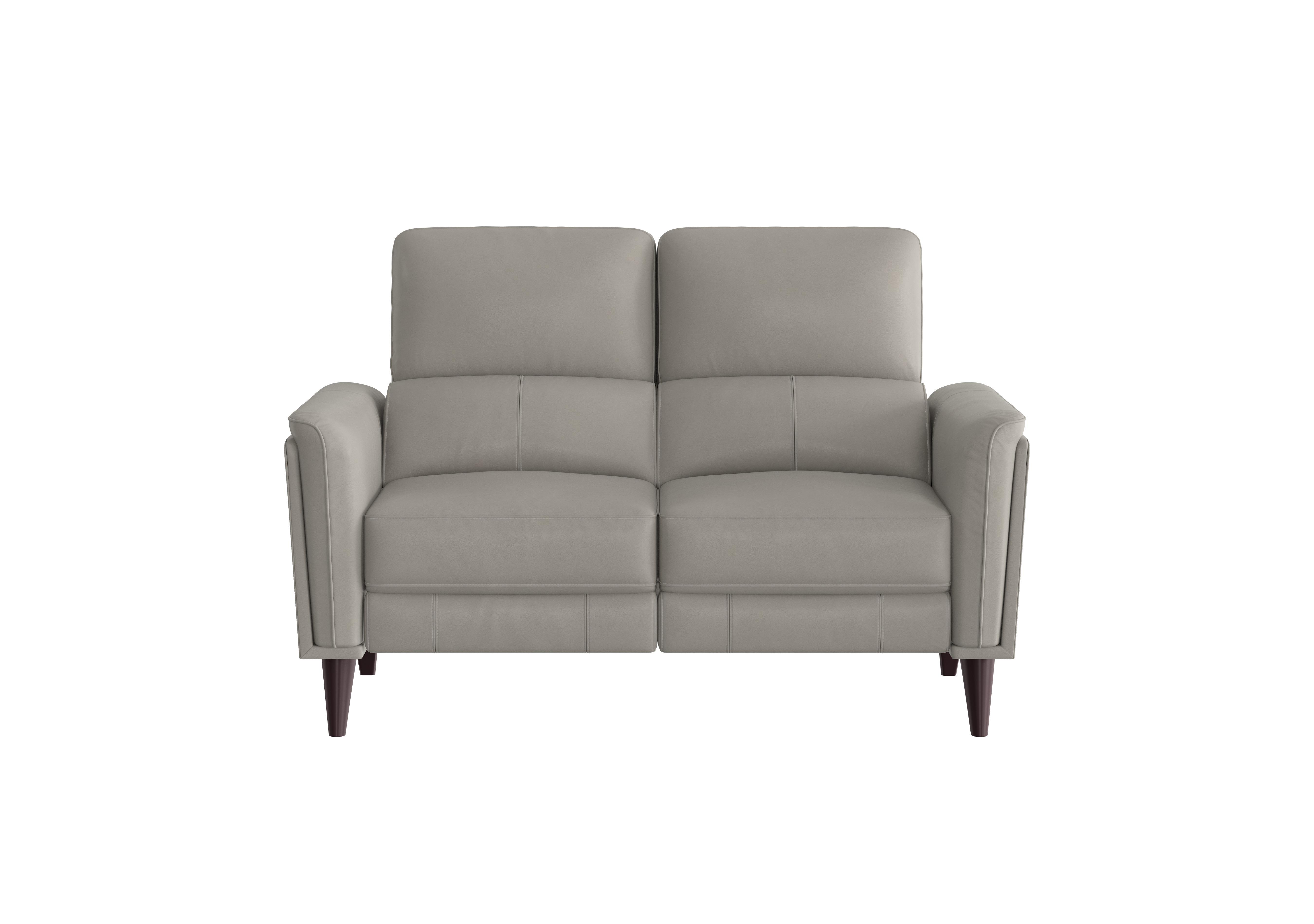 Compact Collection Klein 2 Seater Leather Sofa in Bv-946b Silver Grey on Furniture Village