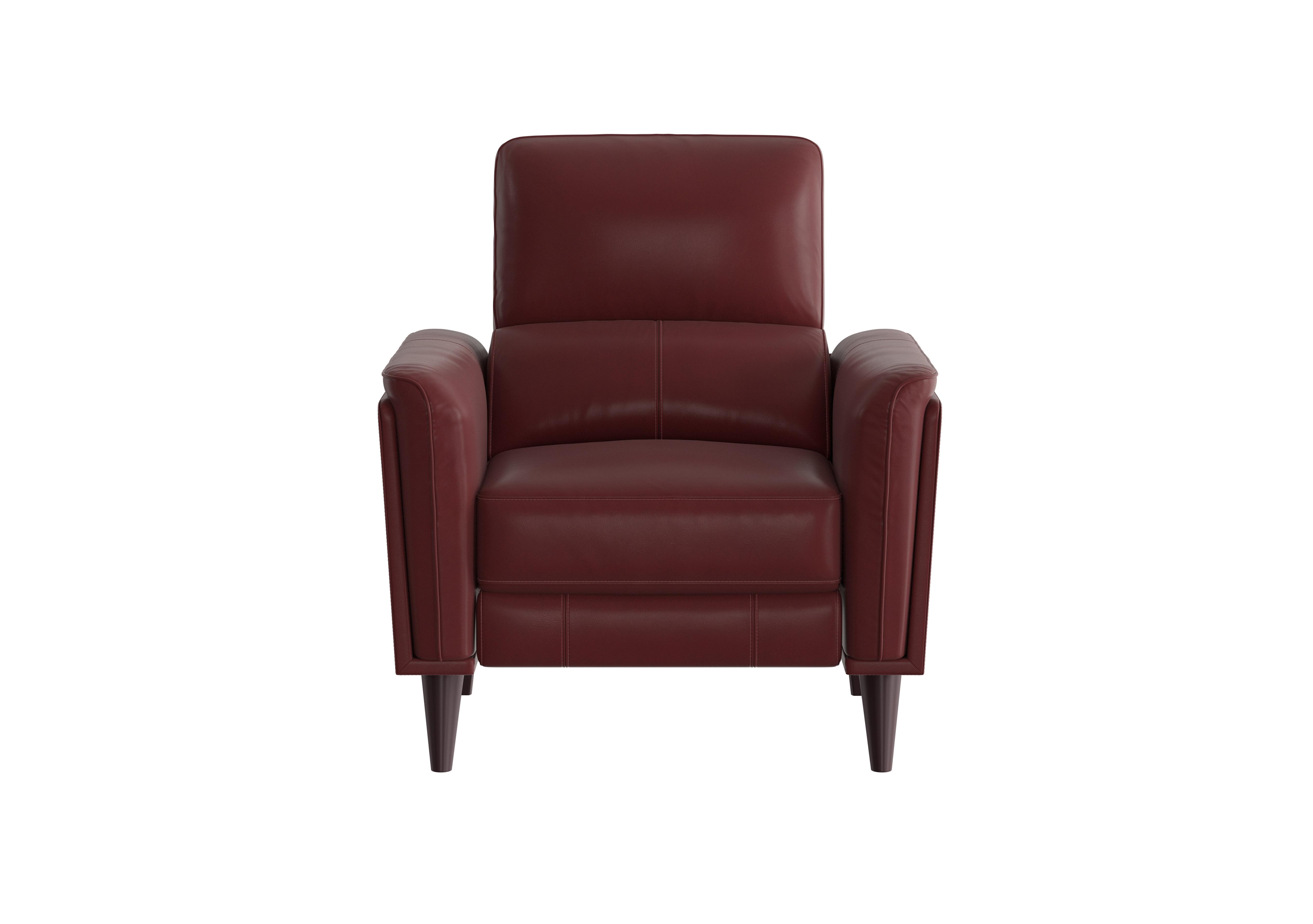 Compact Collection Klein Leather Chair in Bv-035c Deep Red on Furniture Village