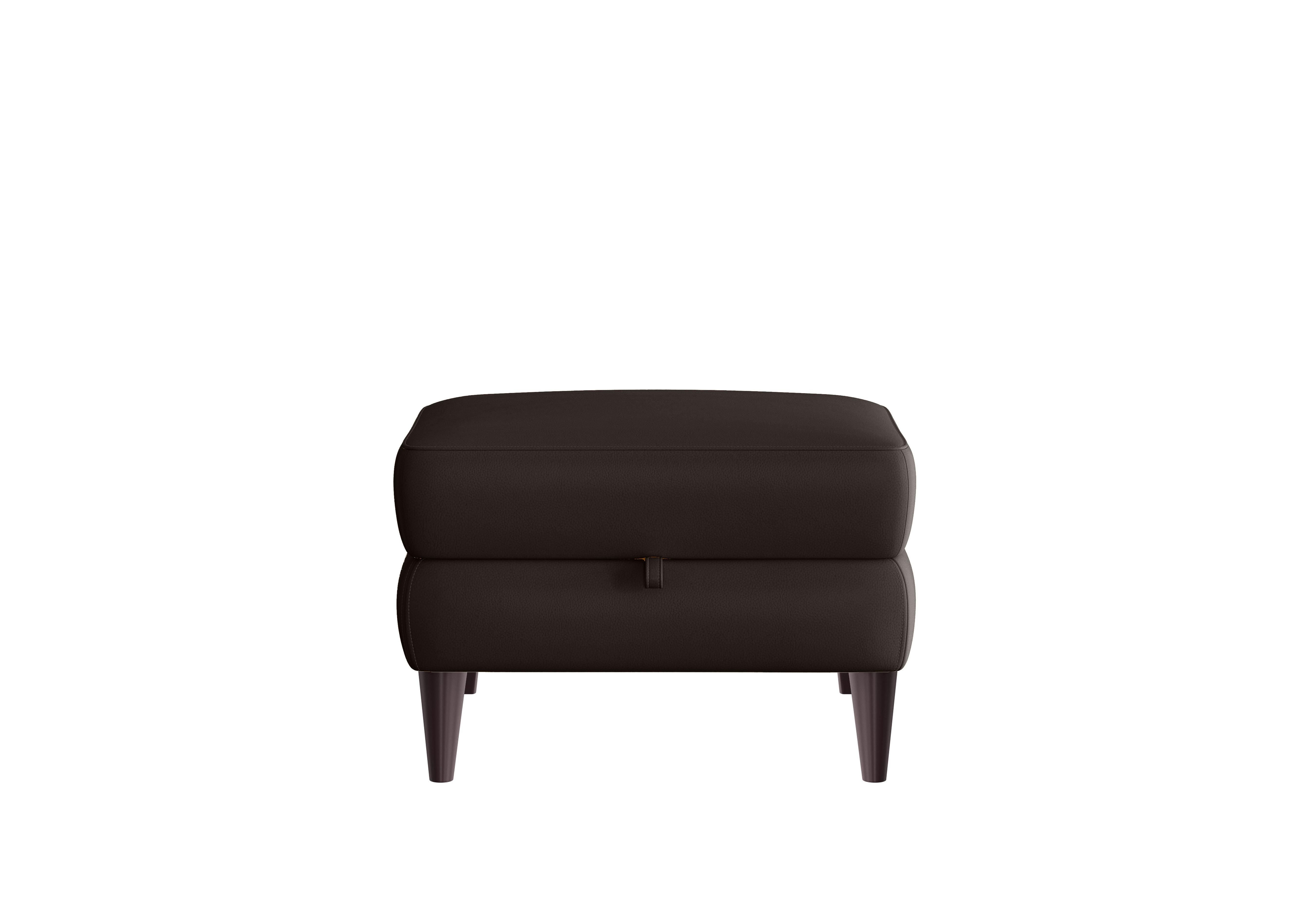 Compact Collection Klein Leather Storage Footstool in Bv-1748 Dark Chocolate on Furniture Village