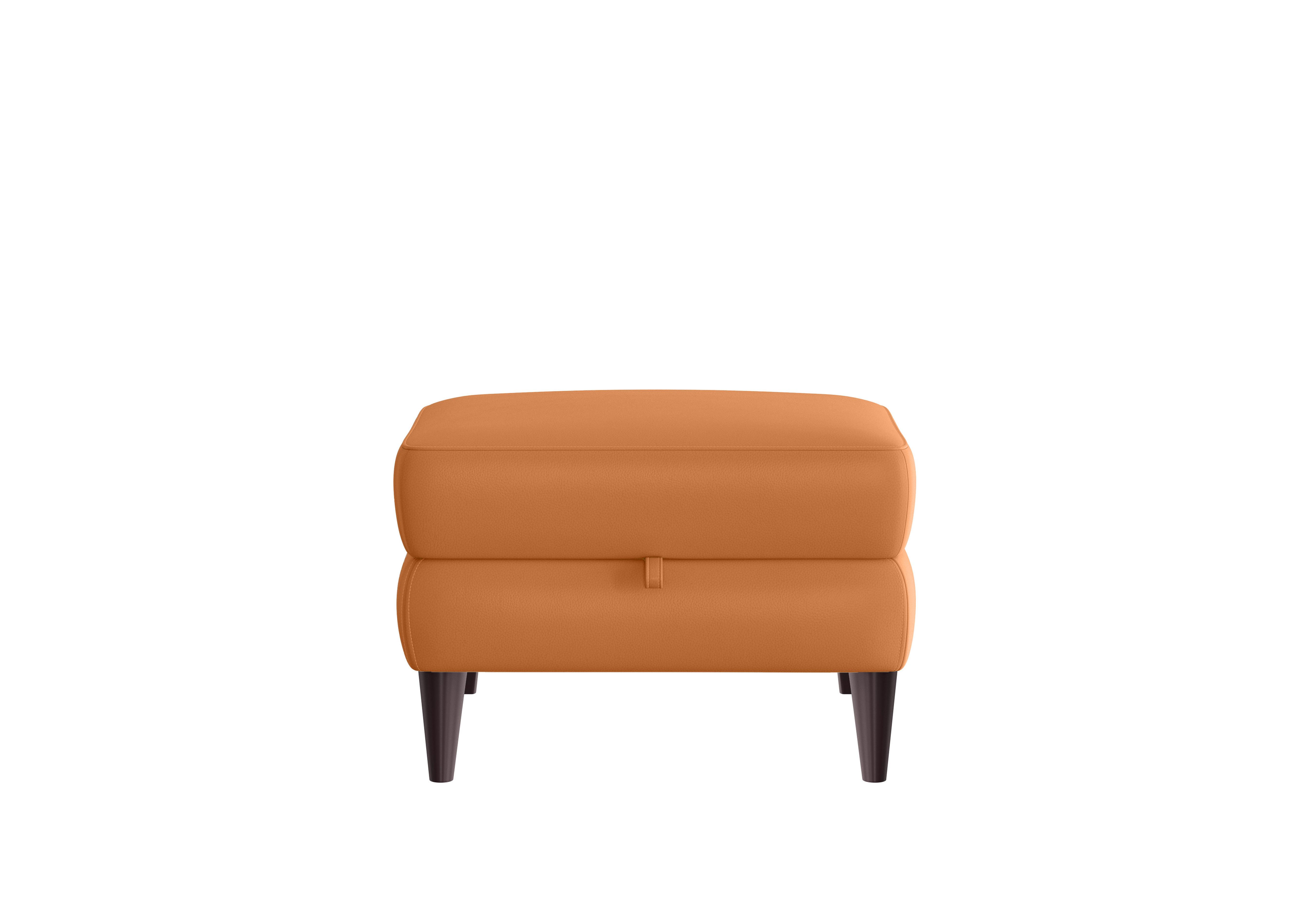 Compact Collection Klein Leather Storage Footstool in Bv-335e Honey Yellow on Furniture Village