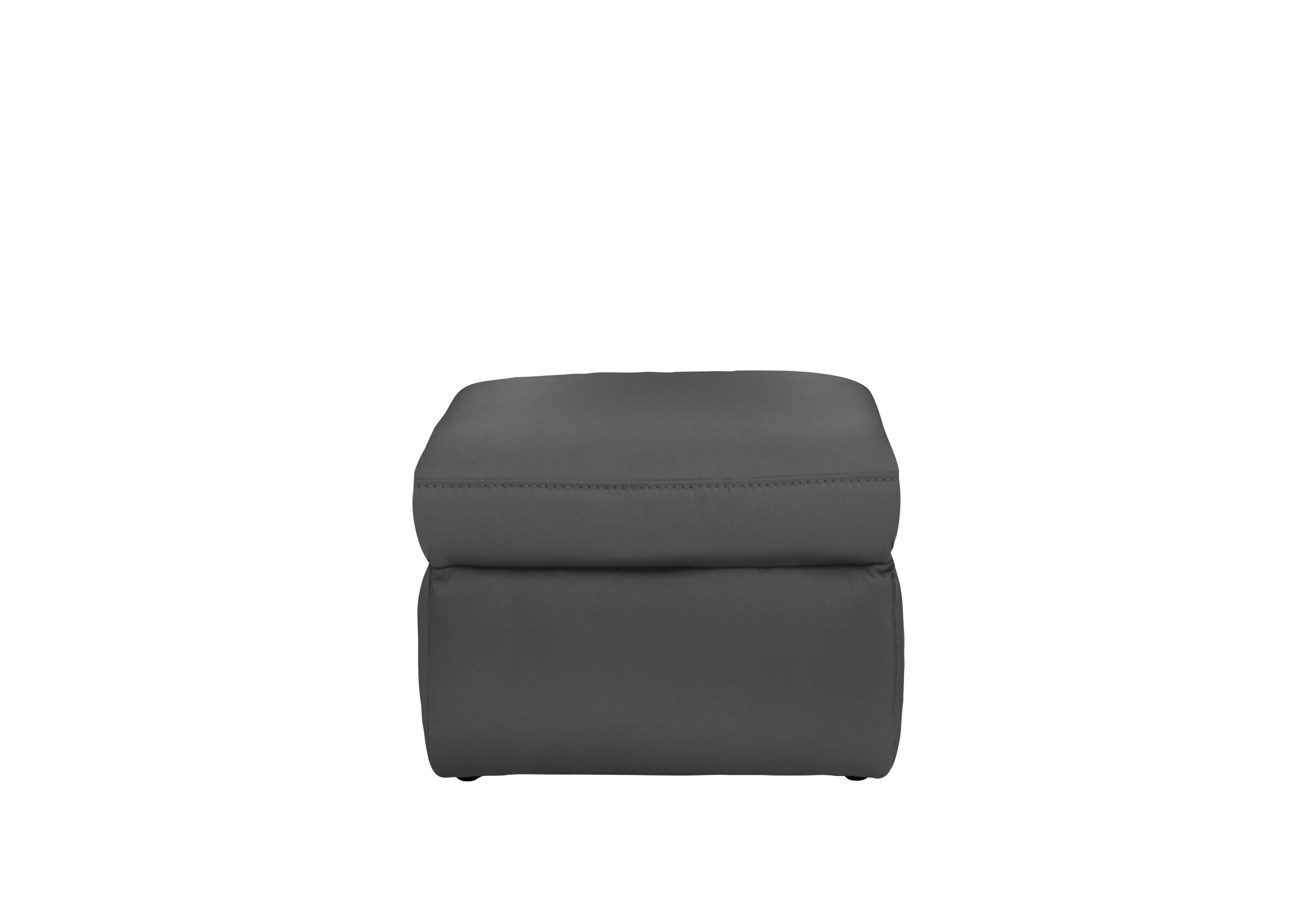 Berlin Leather Storage Footstool in Grey Le-9308 on Furniture Village