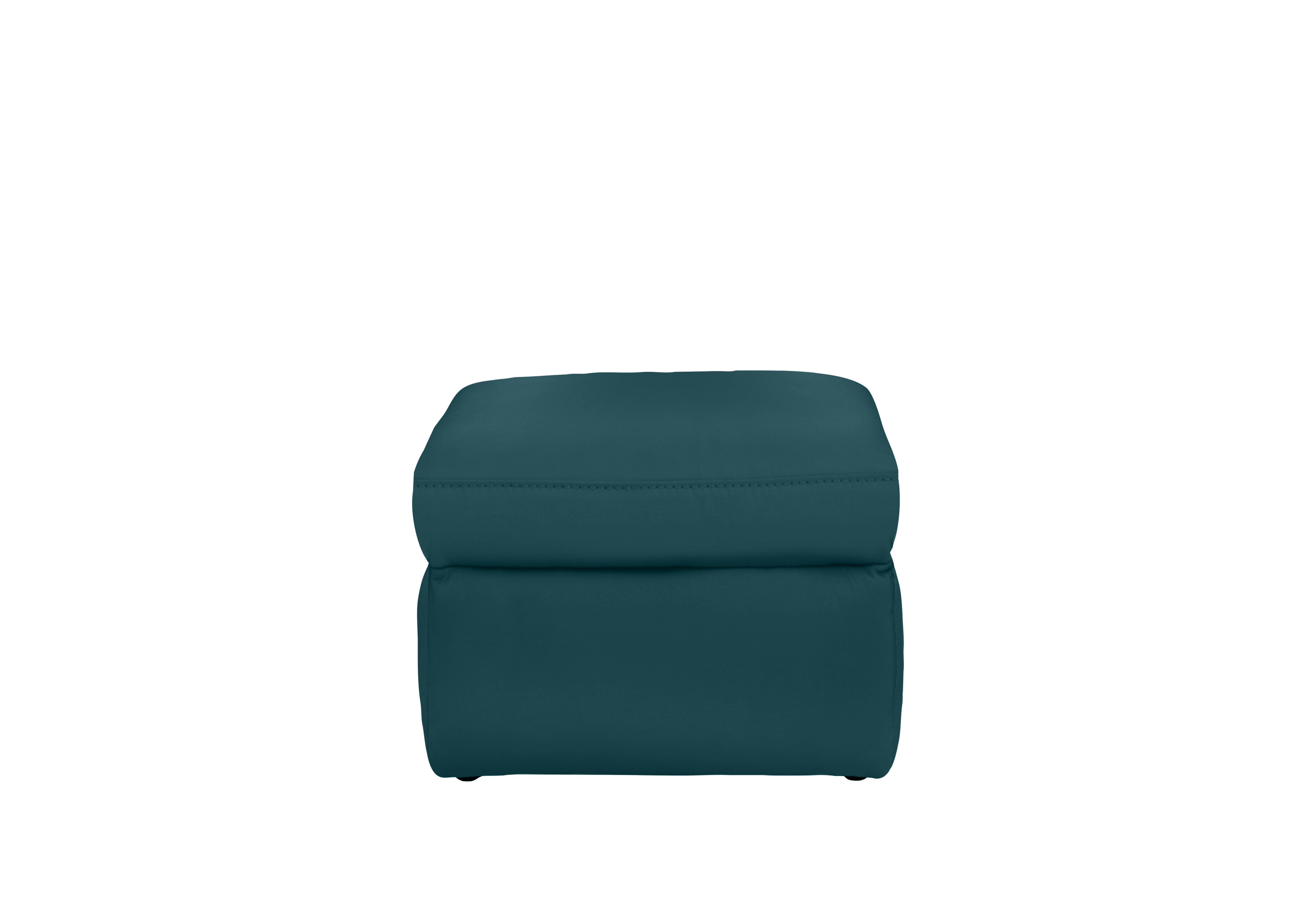 Berlin Leather Storage Footstool in Midnight Jade Le-9314 on Furniture Village