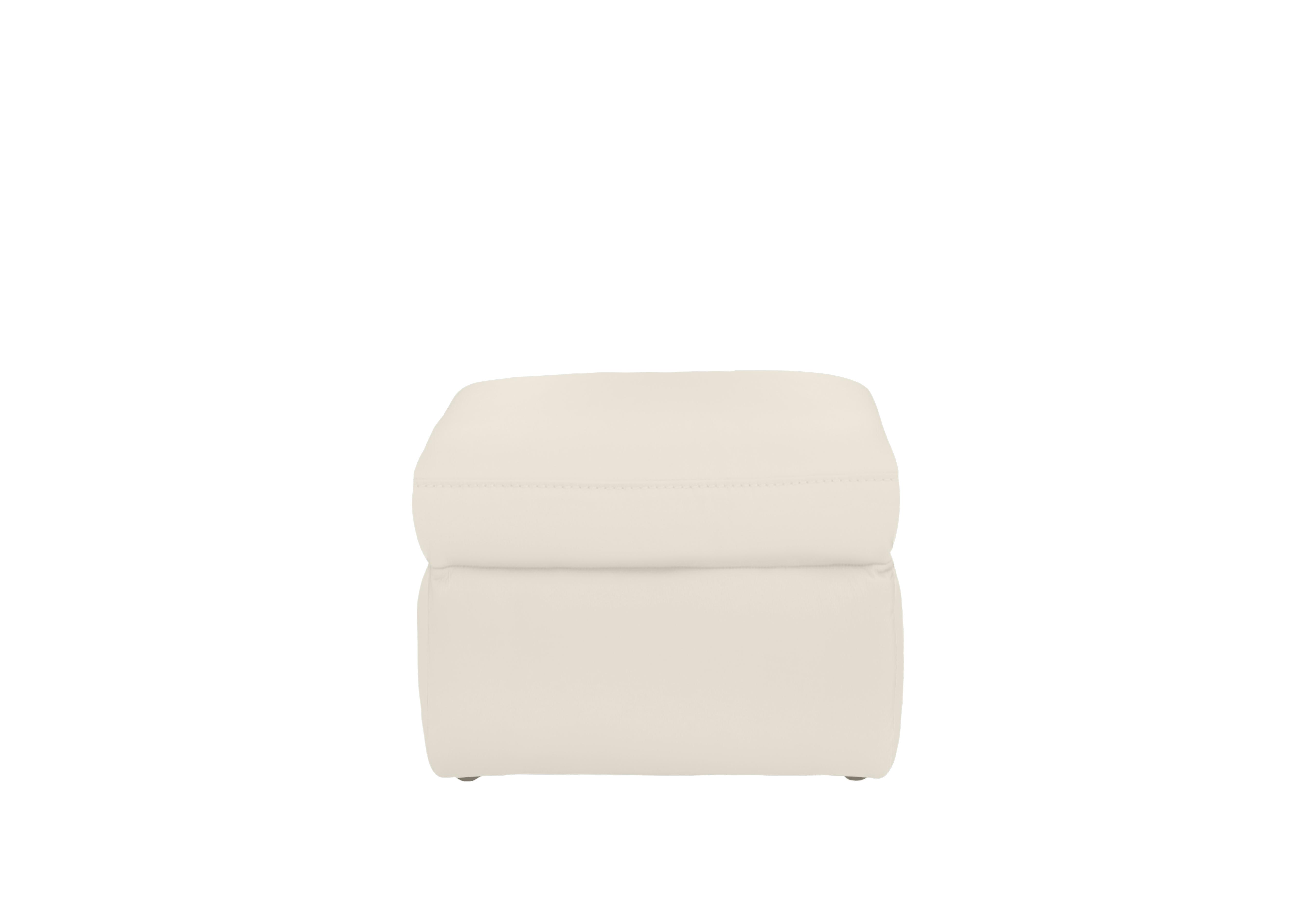 Berlin Leather Storage Footstool in White Le-9307 on Furniture Village