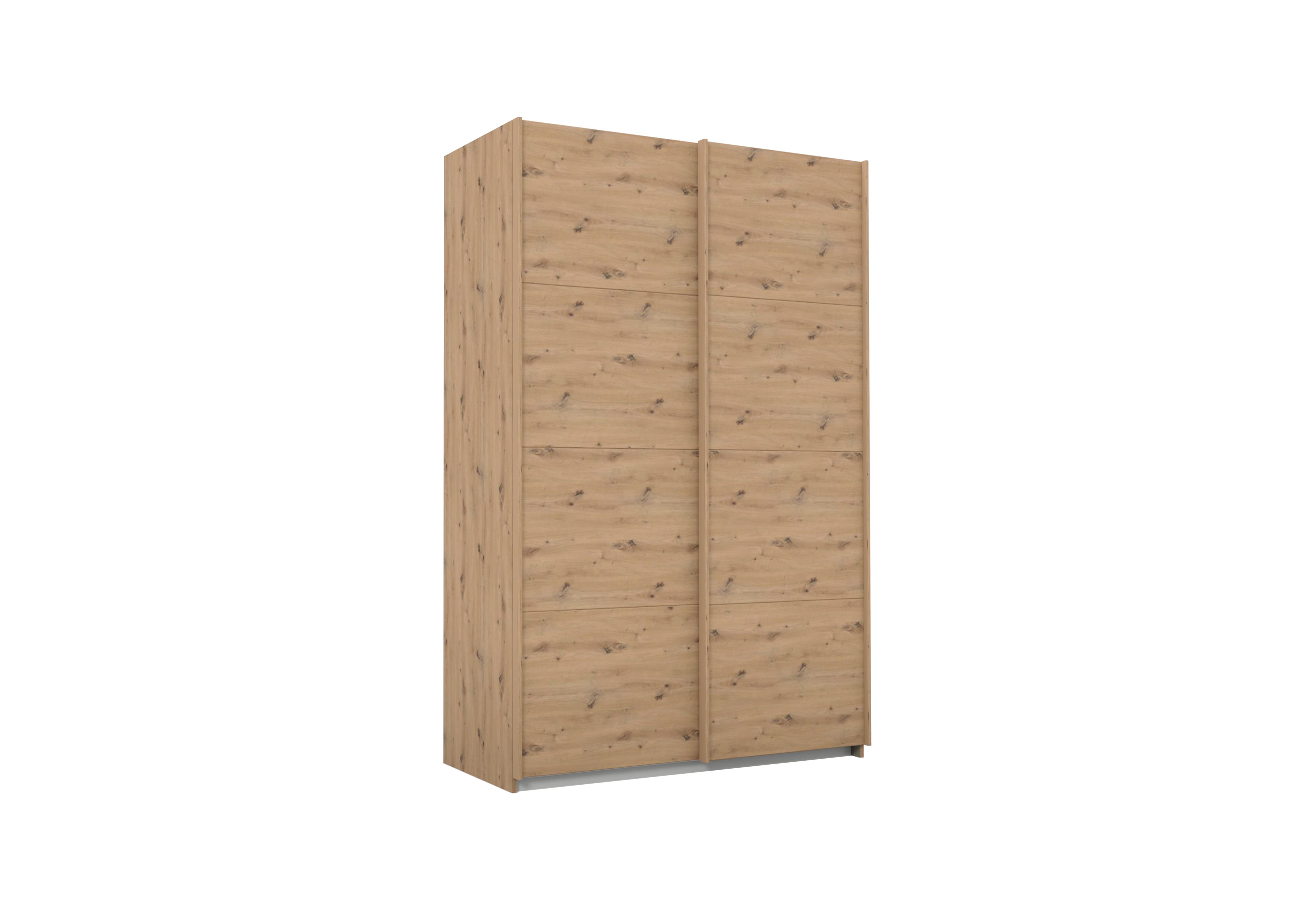 Lima 136cm 2 Door Sliding Wardrobe with Decor Front 210cm Tall in Ag350art Oak/Art Oak on Furniture Village