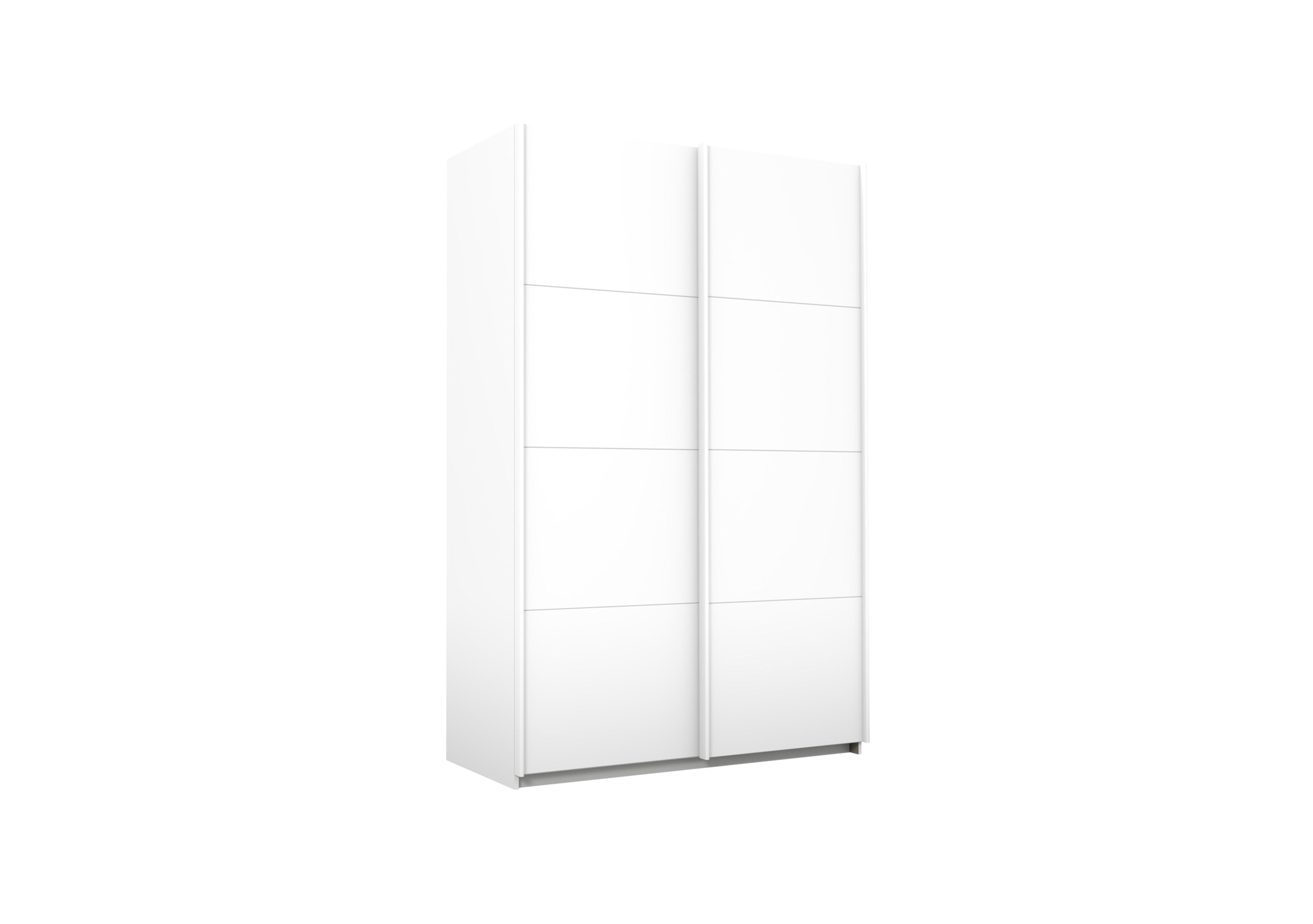 Lima 136cm 2 Door Sliding Wardrobe with Decor Front 210cm Tall in Ag353alp Wht/Alp Wht on Furniture Village