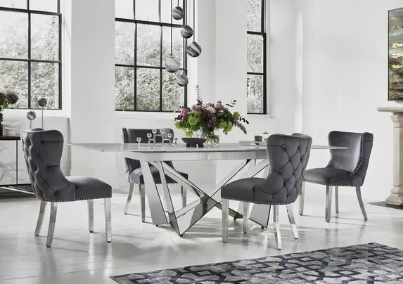 Marvel Chrome Extending Dining Table