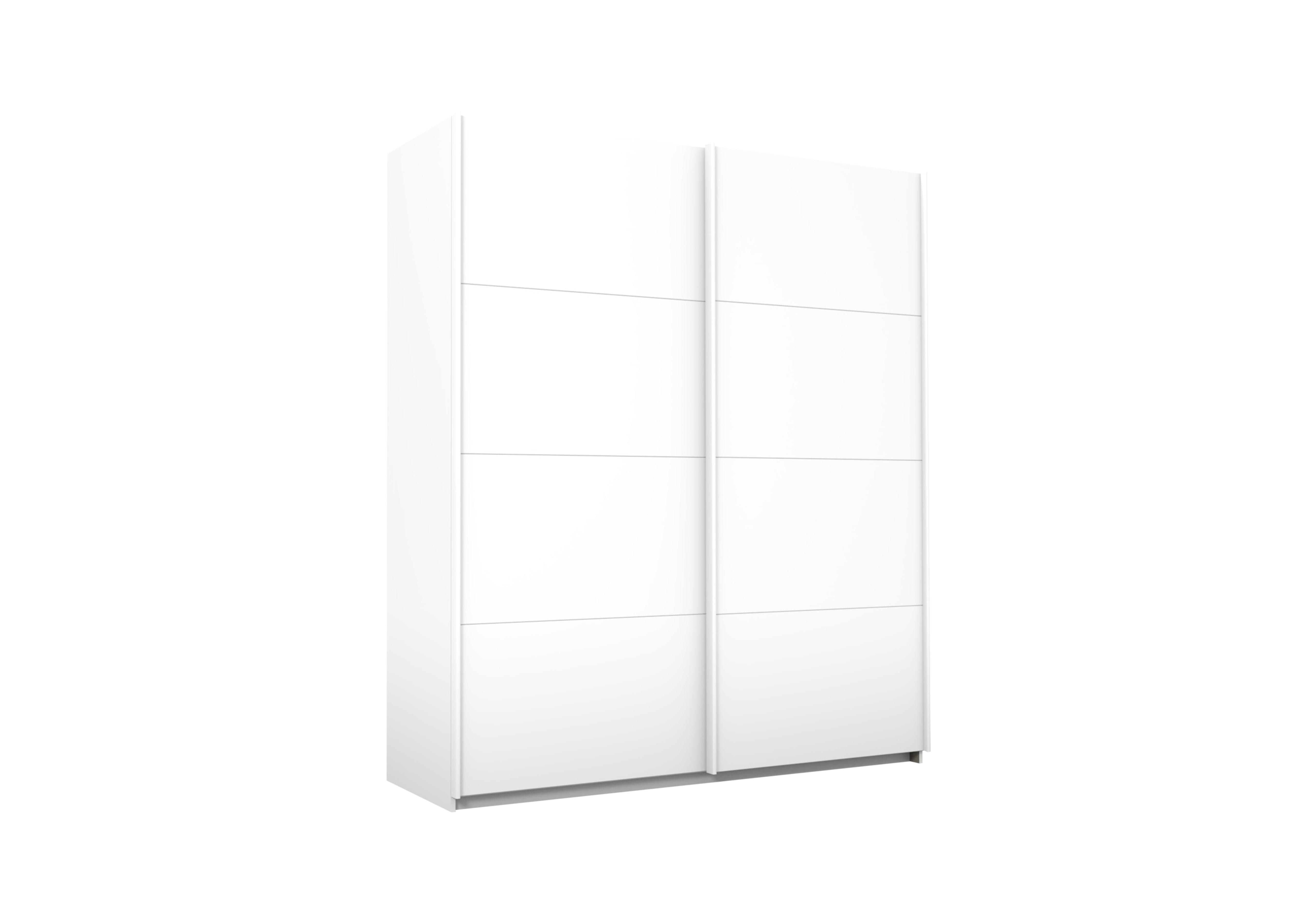 Lima 181cm 2 Door Sliding Wardrobe with Decor Front 210cm Tall in Ag353alp Wht/Alp Wht on Furniture Village