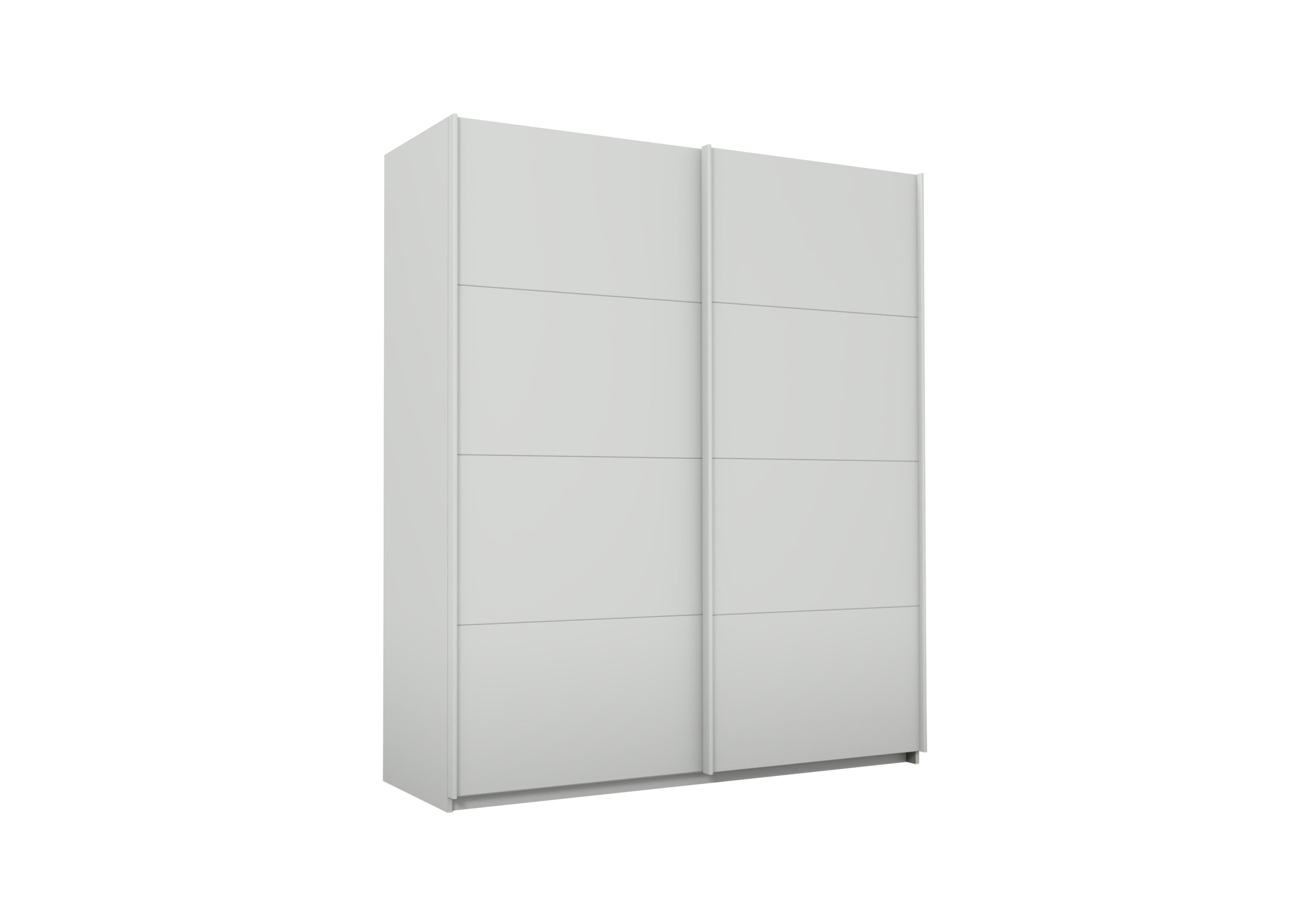 Lima 181cm 2 Door Sliding Wardrobe with Decor Front 210cm Tall in Ag355slk Gr /Slk Gry on Furniture Village