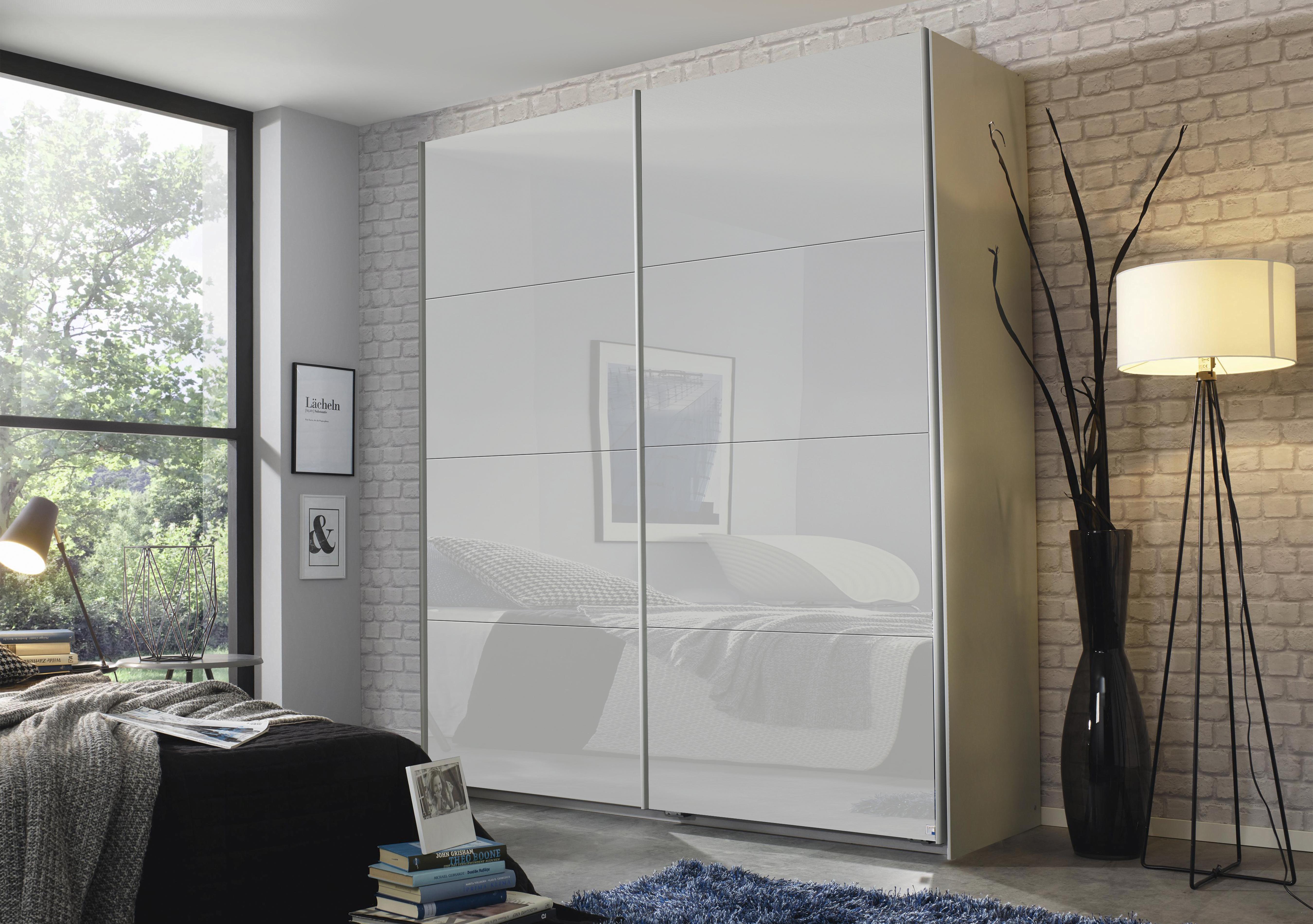 Lima 181cm 2 Door Sliding Wardrobe with Glass Front 210cm Tall in  on Furniture Village