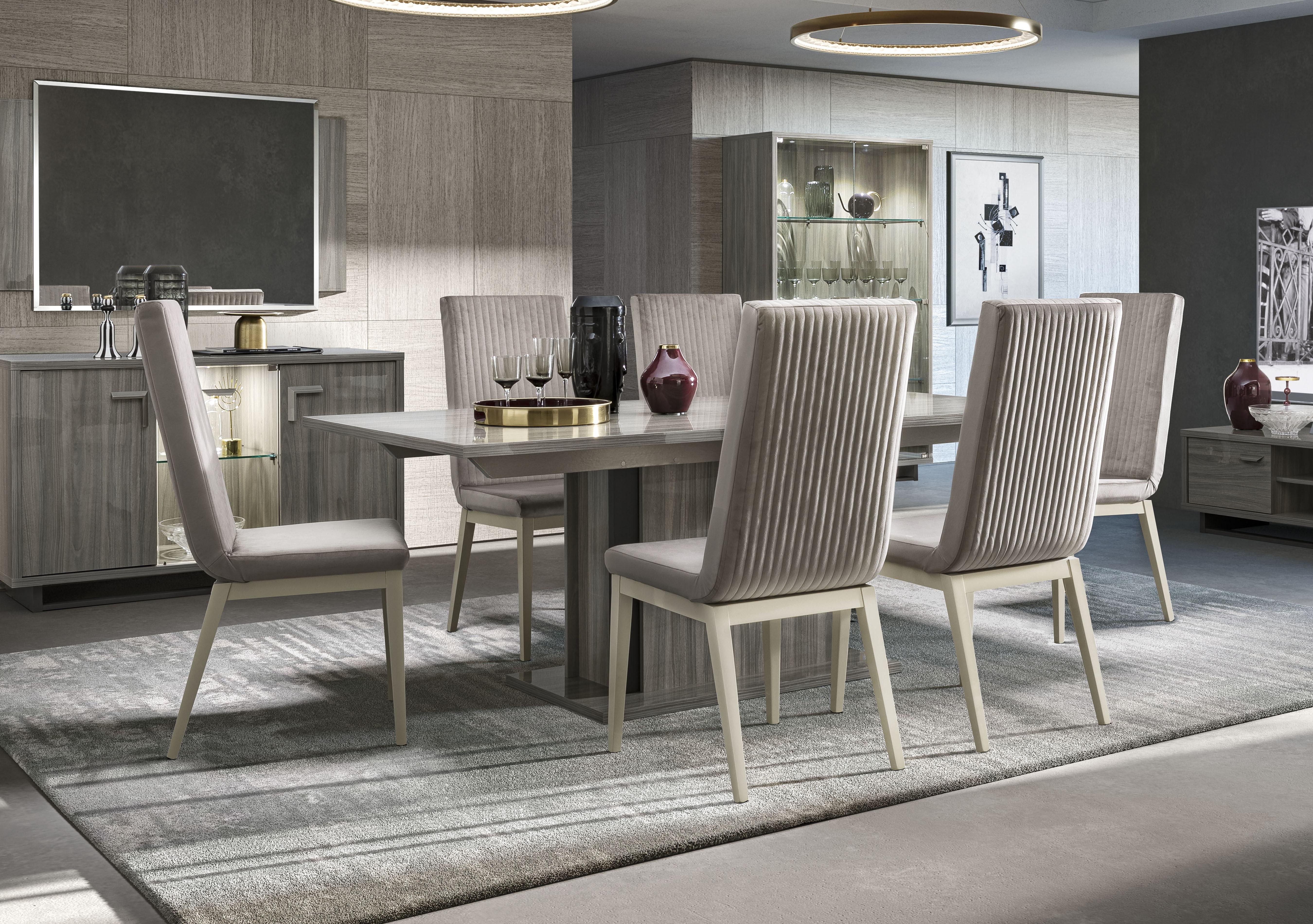 Venezia 160 cm Extending Dining Table and 6 Fluted Fabric Dining Chairs Dining Set in  on Furniture Village