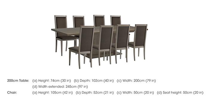 Venezia 200 cm Extending Dining Table and 8 Panelled Faux Leather Dining Chairs Dining Set in  on Furniture Village