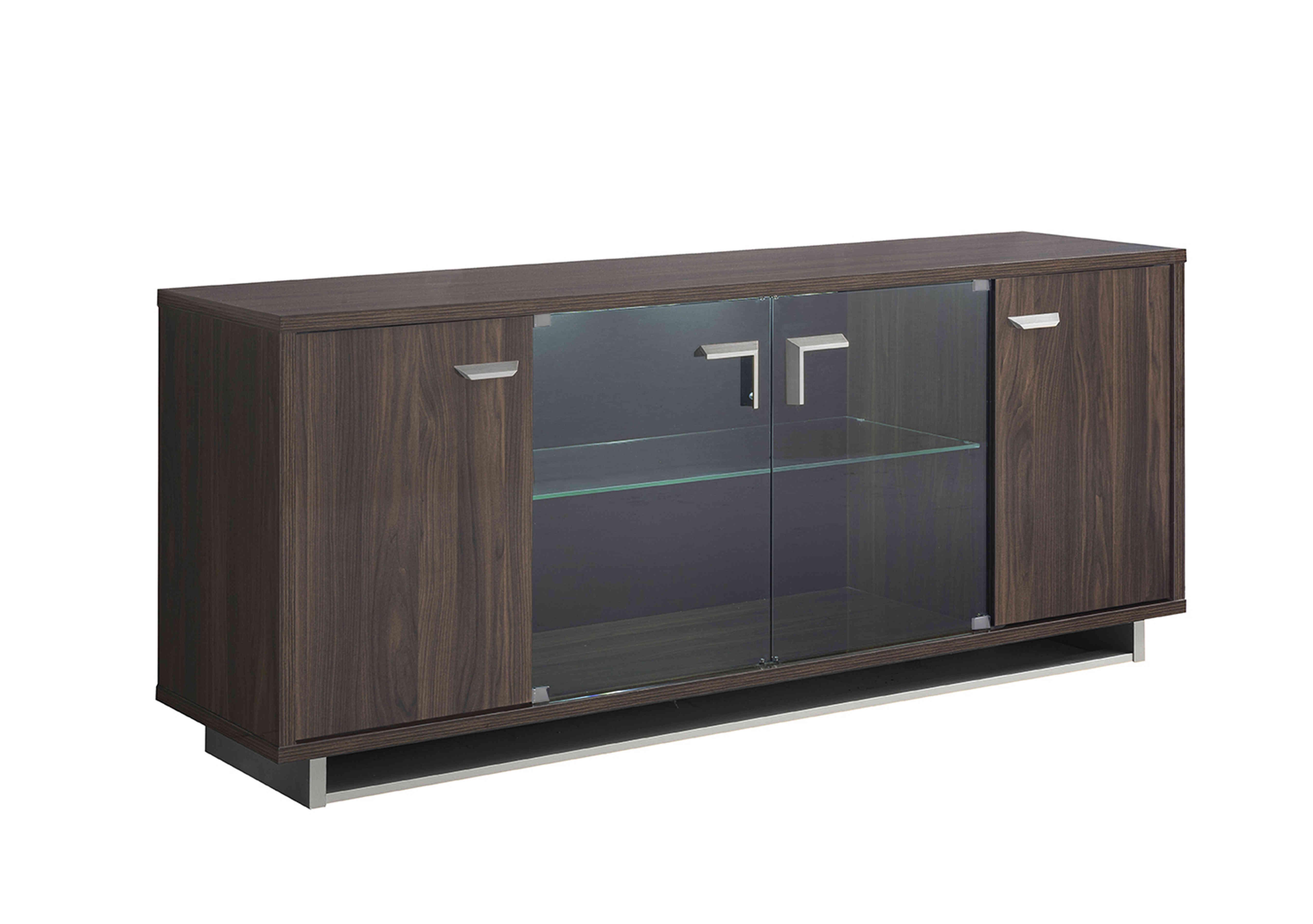 Venezia 4 Door Sideboard with 2 Glass Doors in Walnut on Furniture Village