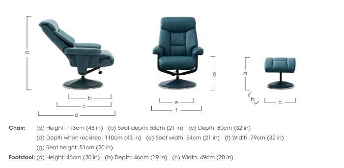 Bruges Faux Leather Swivel Recliner Chair and Footstool in  on Furniture Village