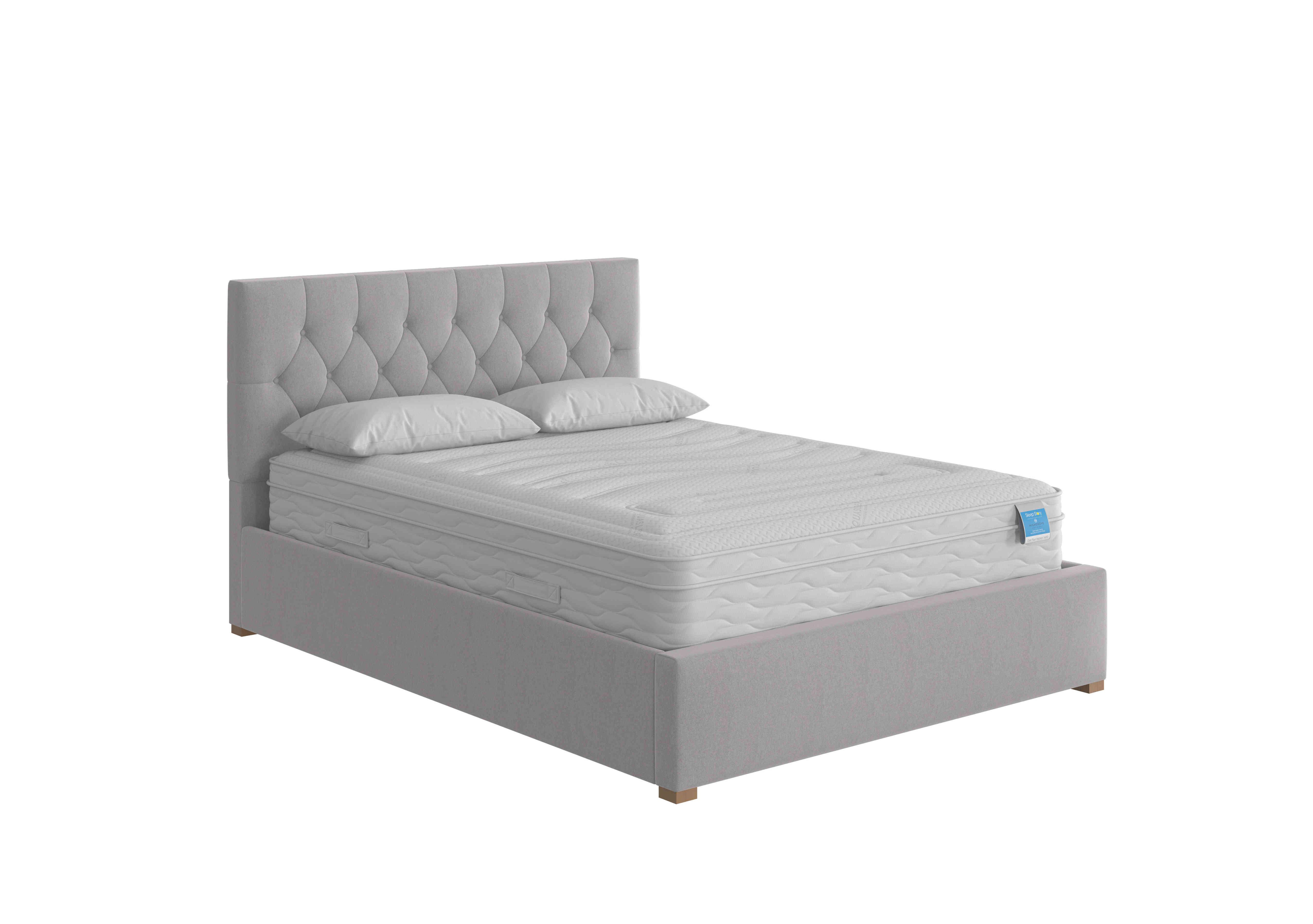 Henry Ottoman Bed Frame in Kimiyo Linen Silver on Furniture Village