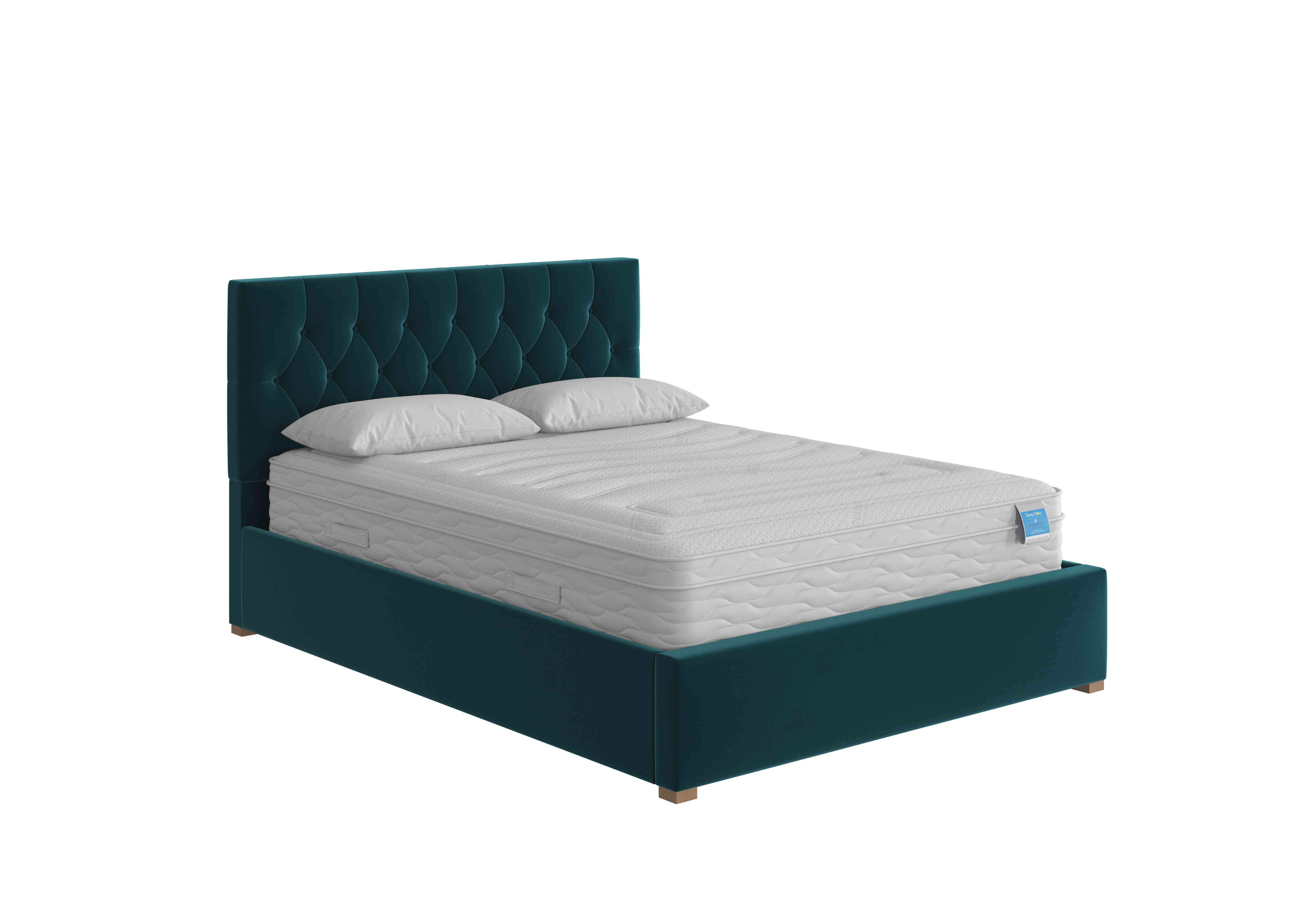 Henry Ottoman Bed Frame in Plush Velvet Emerald on Furniture Village