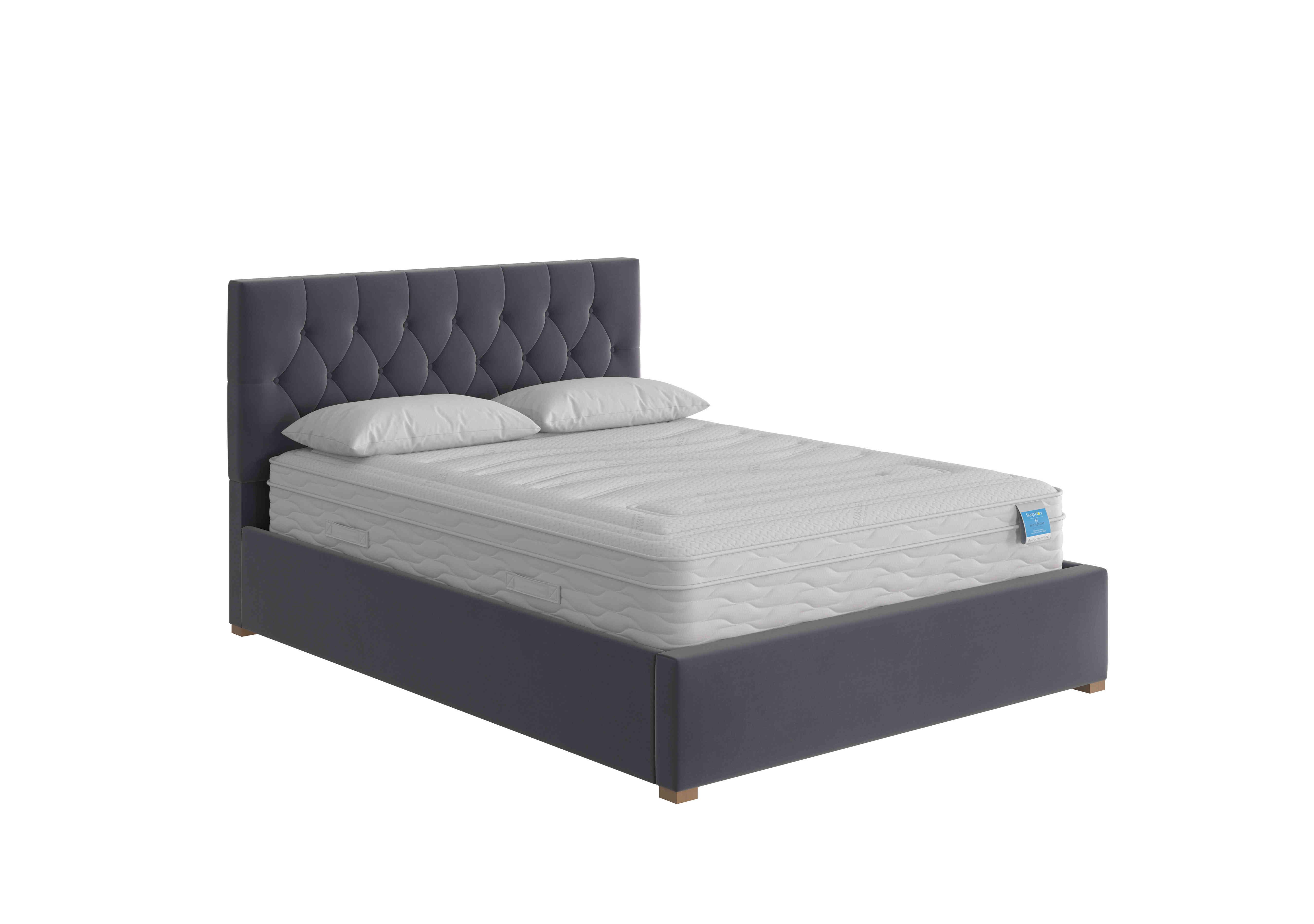 Henry Ottoman Bed Frame in Plush Velvet Steel on Furniture Village