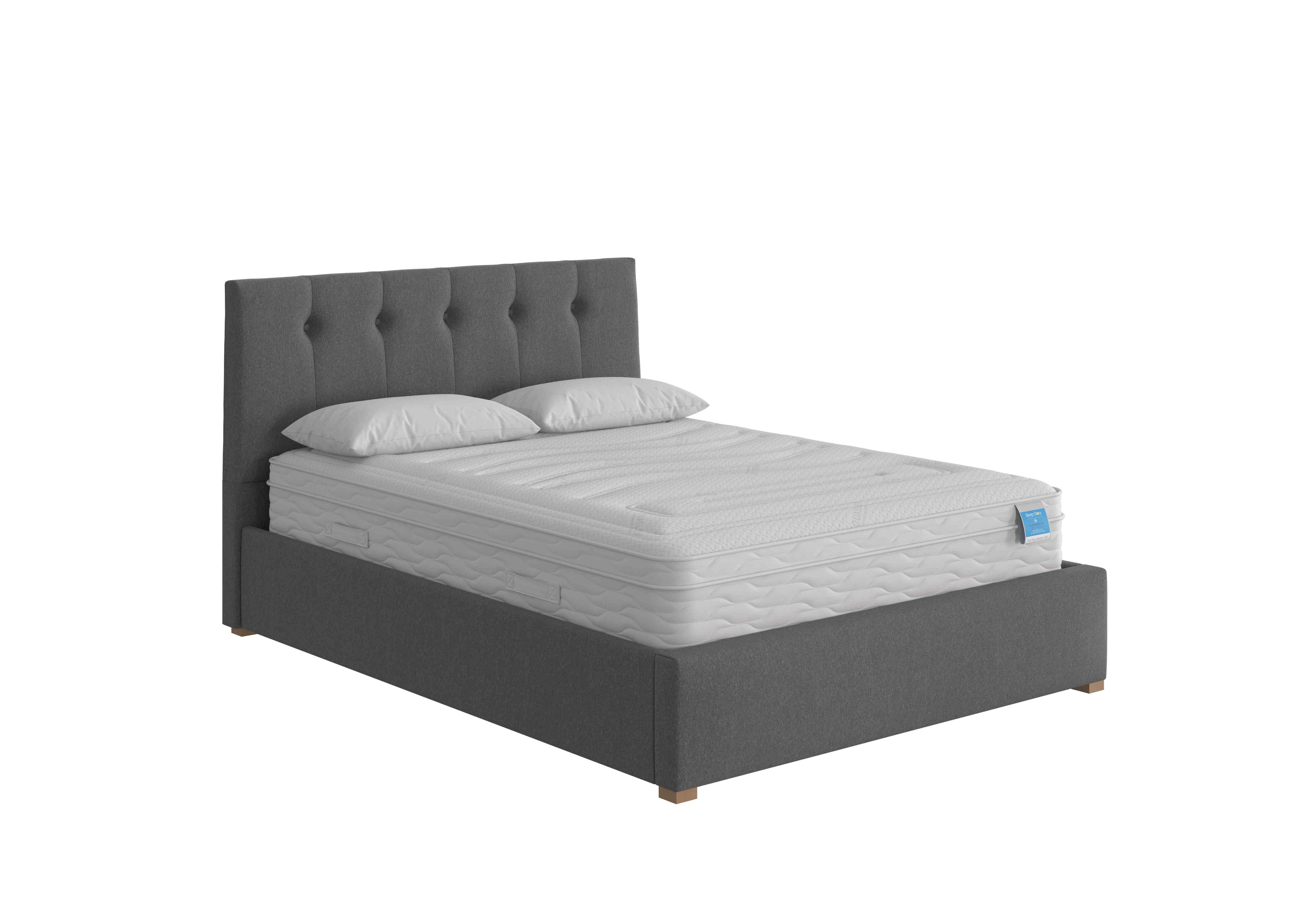Noah Ottoman Bed Frame in Eire Linen Grey on Furniture Village