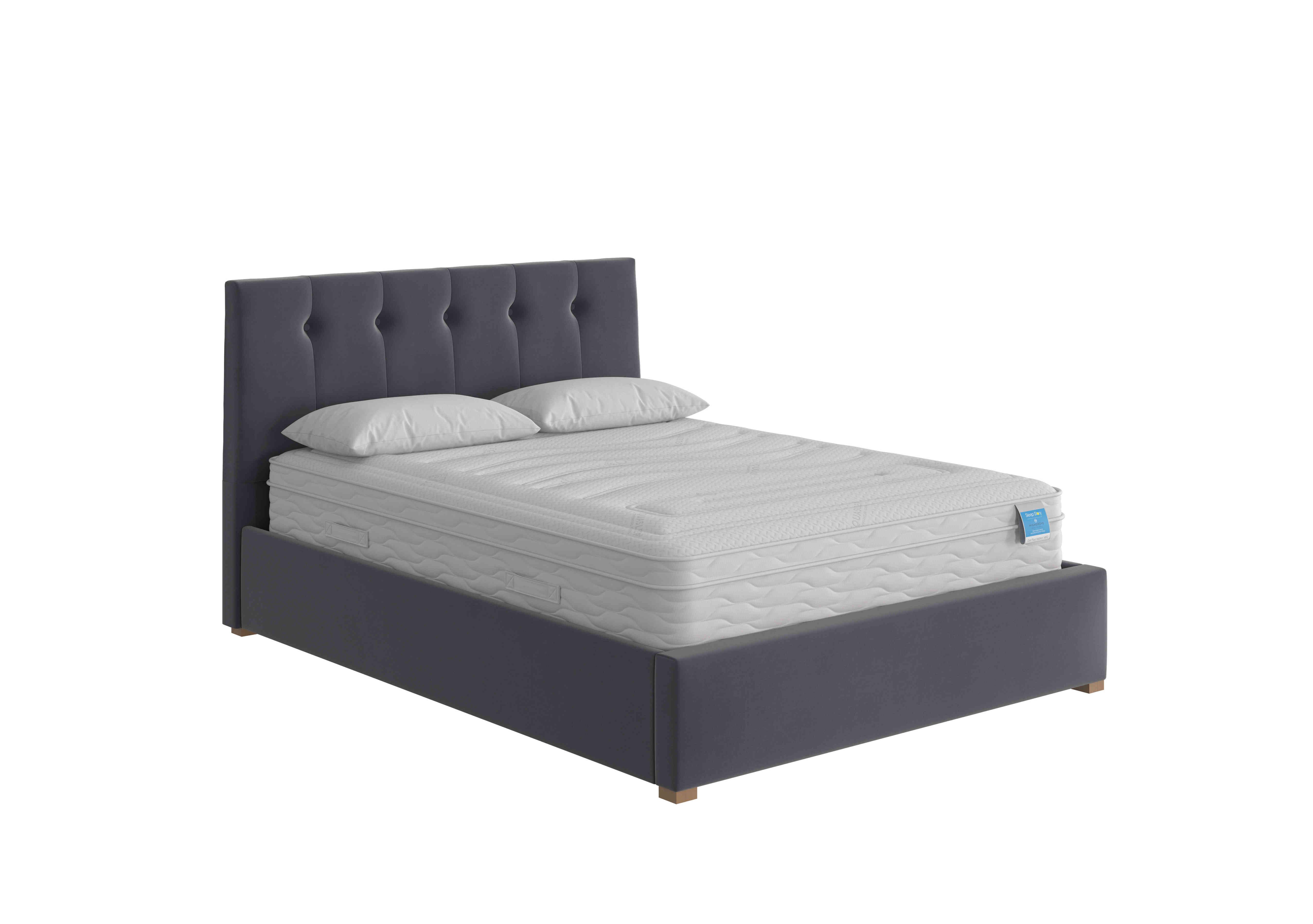 Noah Ottoman Bed Frame in Plush Velvet Steel on Furniture Village