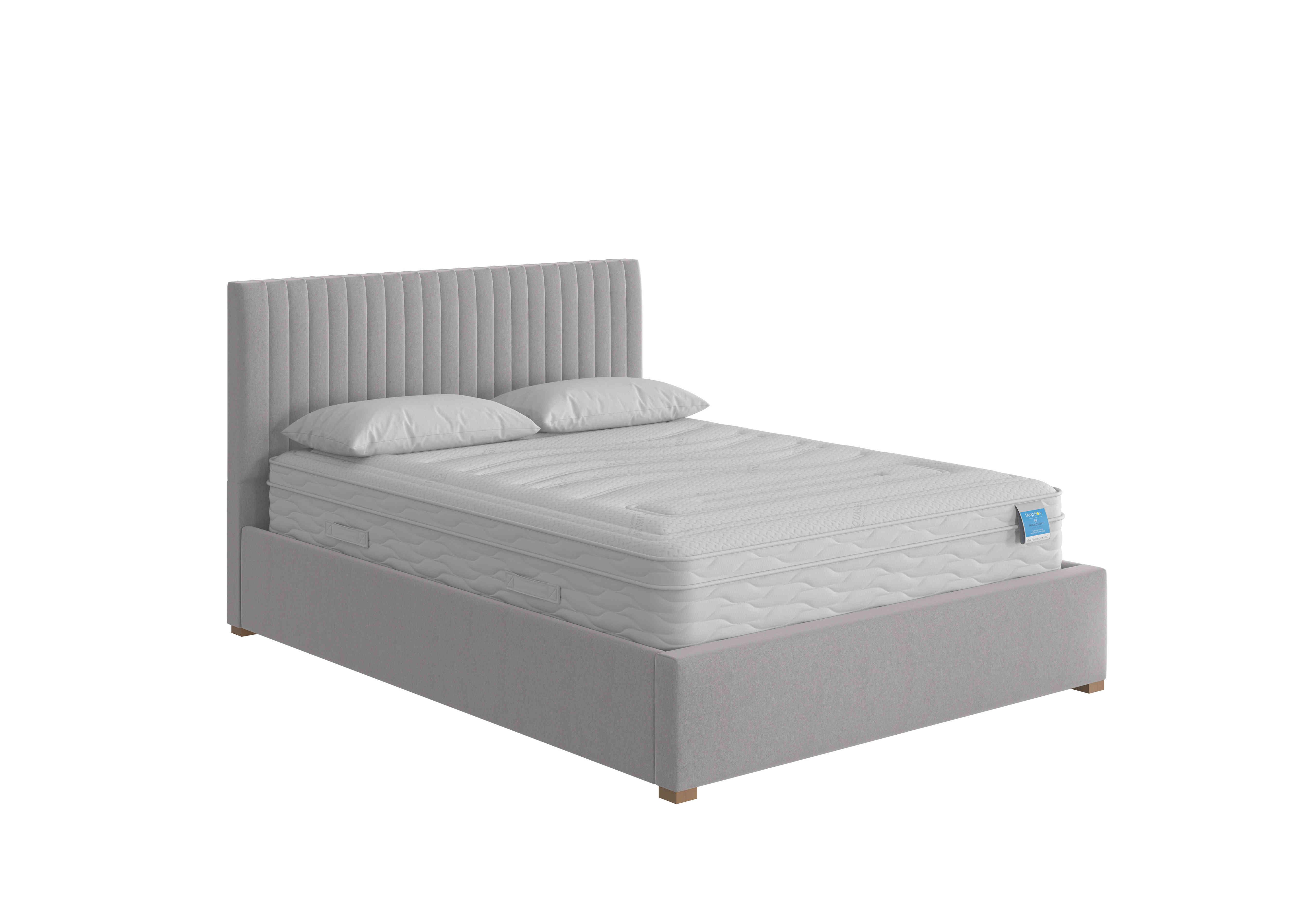Hugh Ottoman Bed Frame in Kimiyo Linen Silver on Furniture Village
