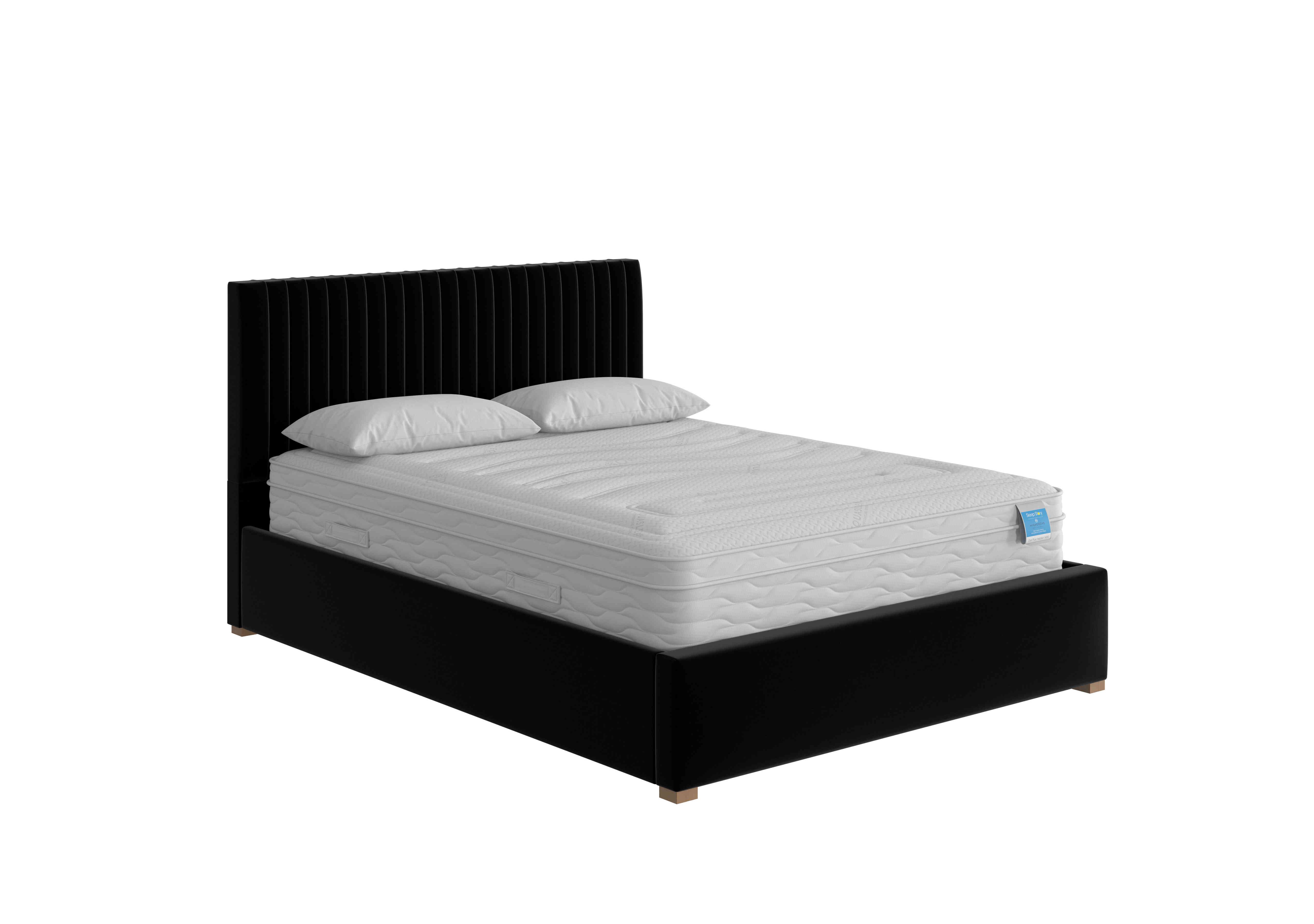 Hugh Ottoman Bed Frame in Plush Velvet Ebony on Furniture Village
