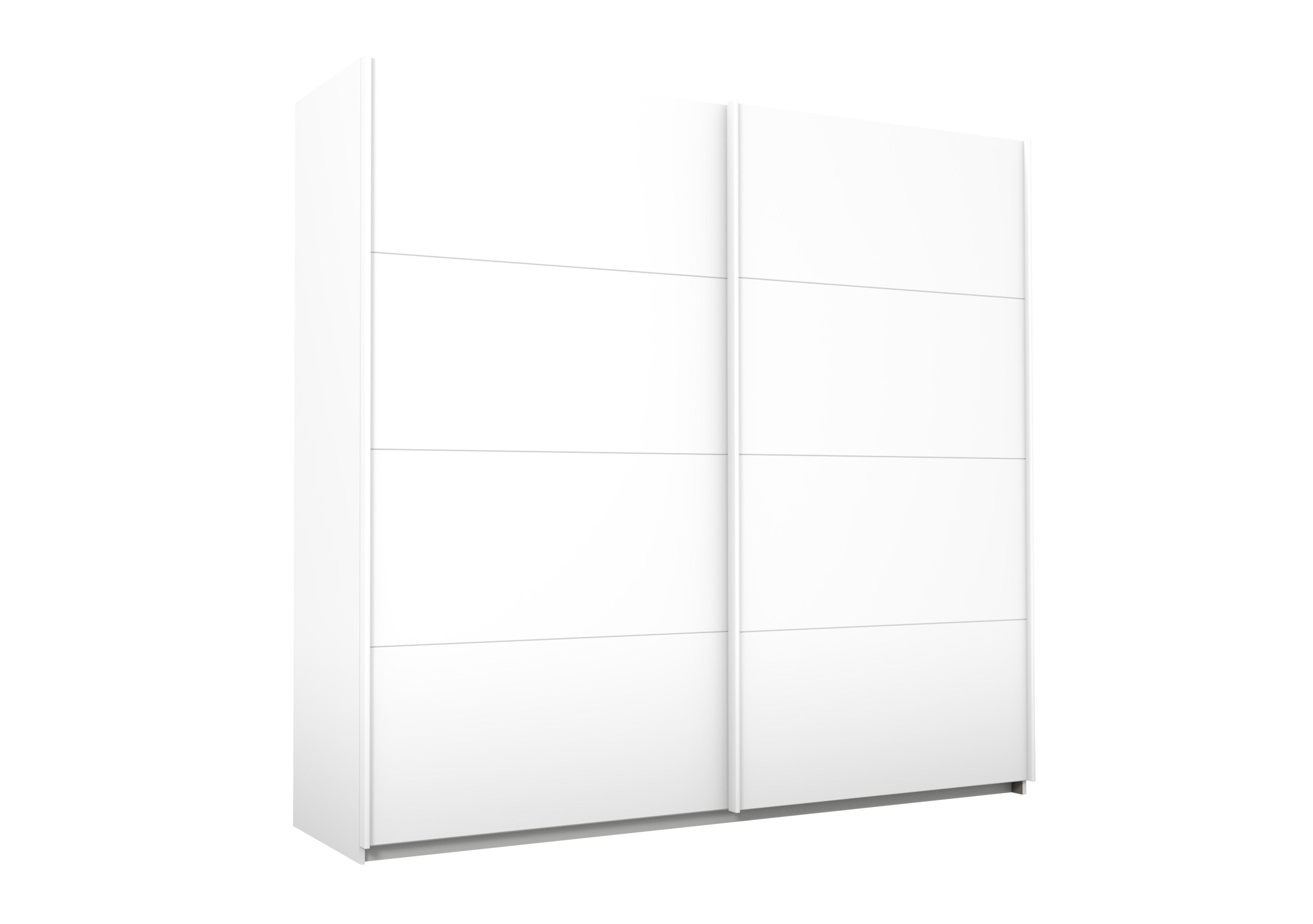 Lima 226cm 2 Door Sliding Wardrobe with Decor Front 210cm Tall in Ag353alp Wht/Alp Wht on Furniture Village