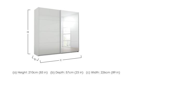 Lima 226cm 2 Door Sliding Wardrobe with 1 Glass Door and 1 Mirror Door 210cm Tall in  on Furniture Village