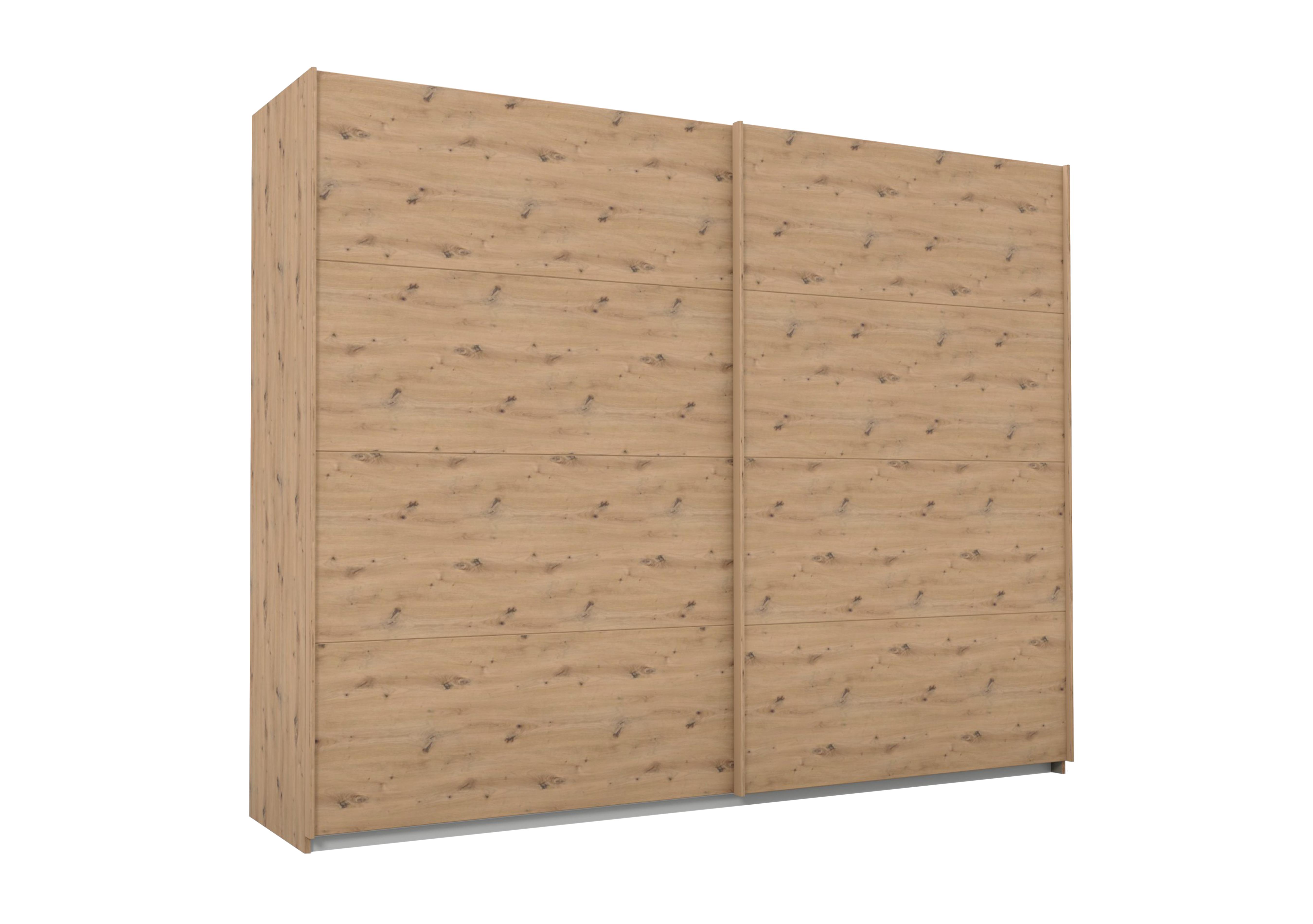 Lima 271cm 2 Door Sliding Wardrobe with Decor Front 210cm Tall in Ag350art Oak/Art Oak on Furniture Village