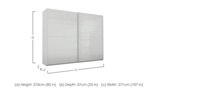 Lima 271cm 2 Door Sliding Wardrobe with Glass Front 210cm Tall in  on Furniture Village