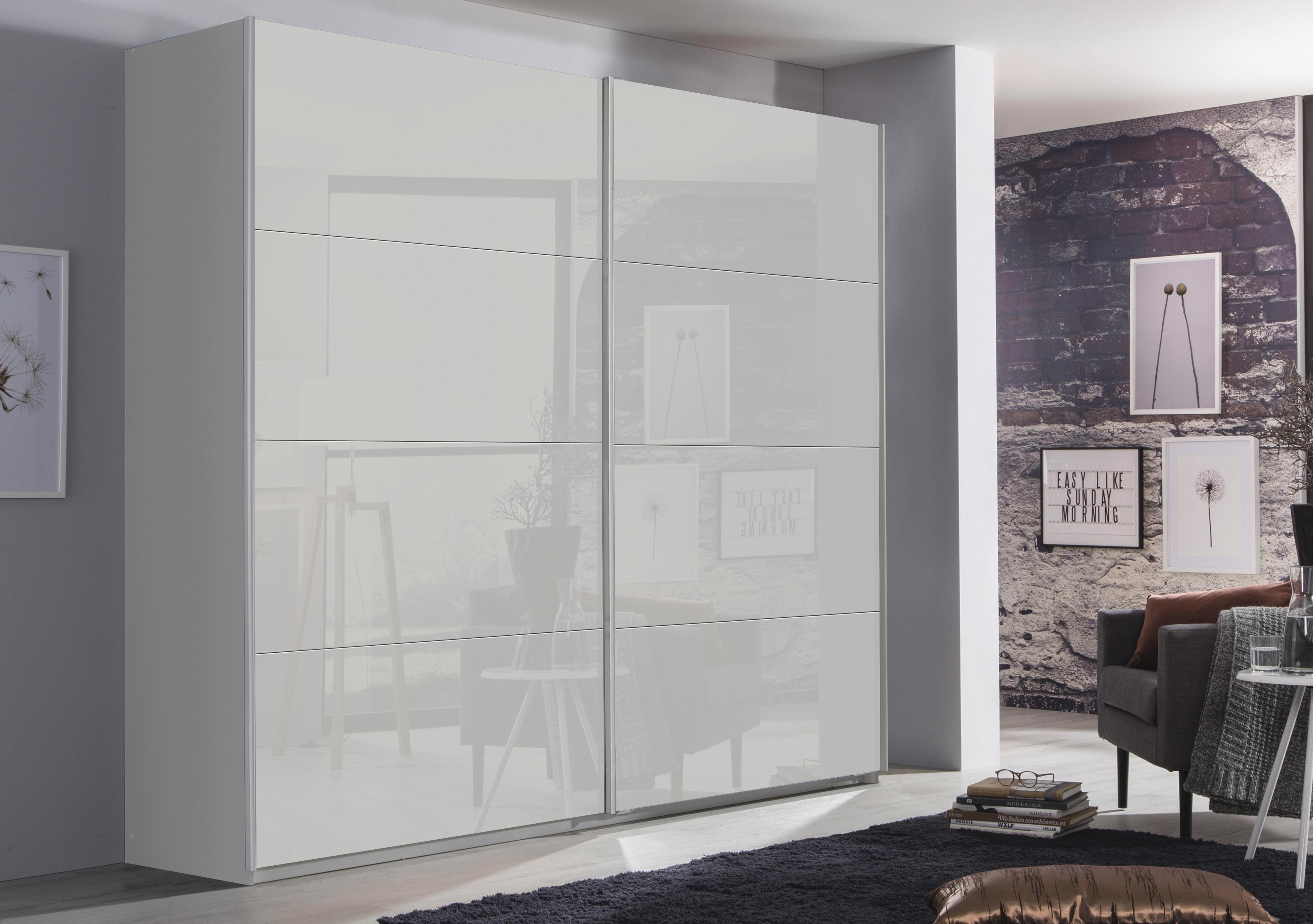 Lima 226cm 2 Door Sliding Wardrobe with Glass Front 210cm Tall in  on Furniture Village