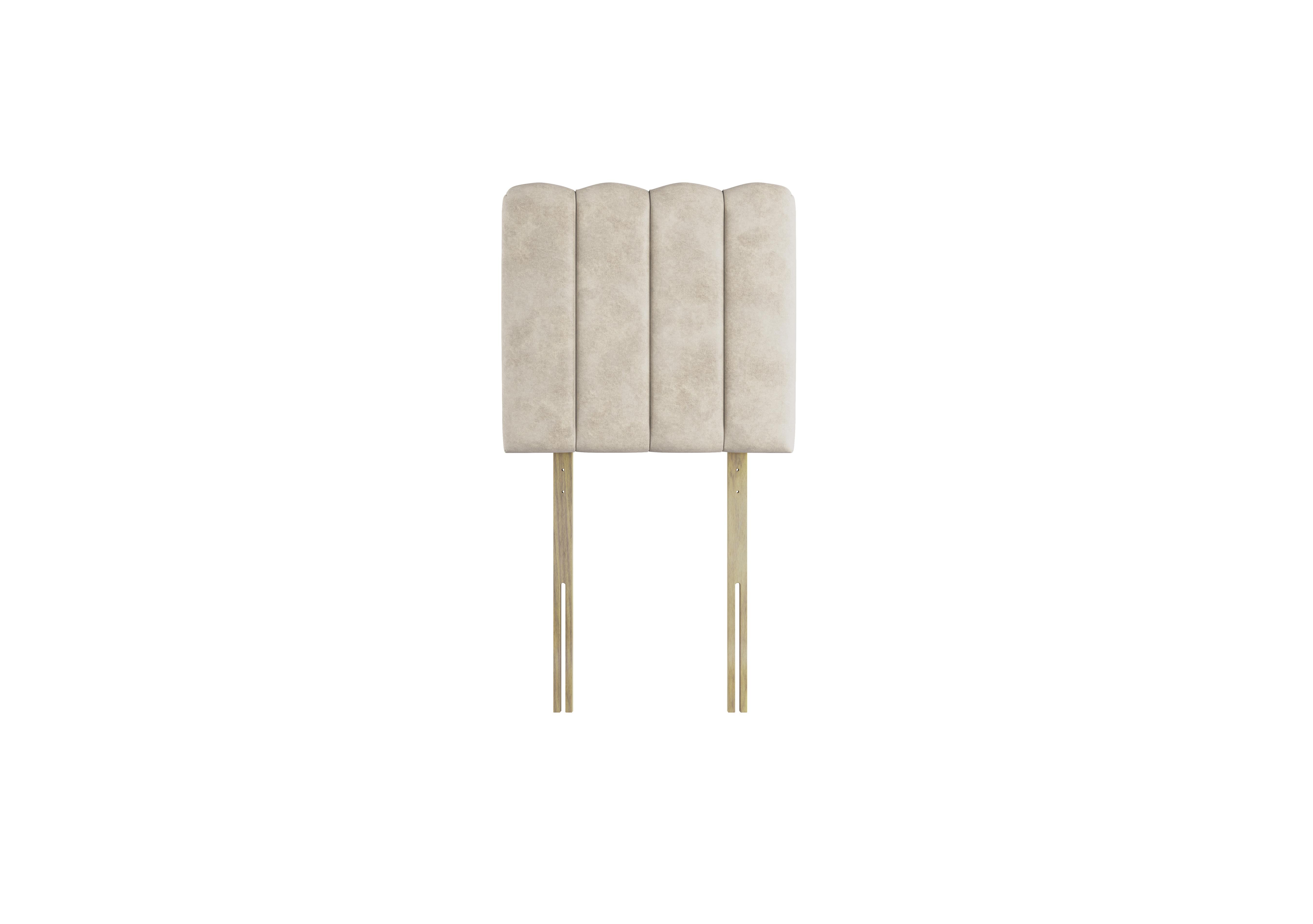 Shard Strutted Headboard in Velvet Dove on Furniture Village