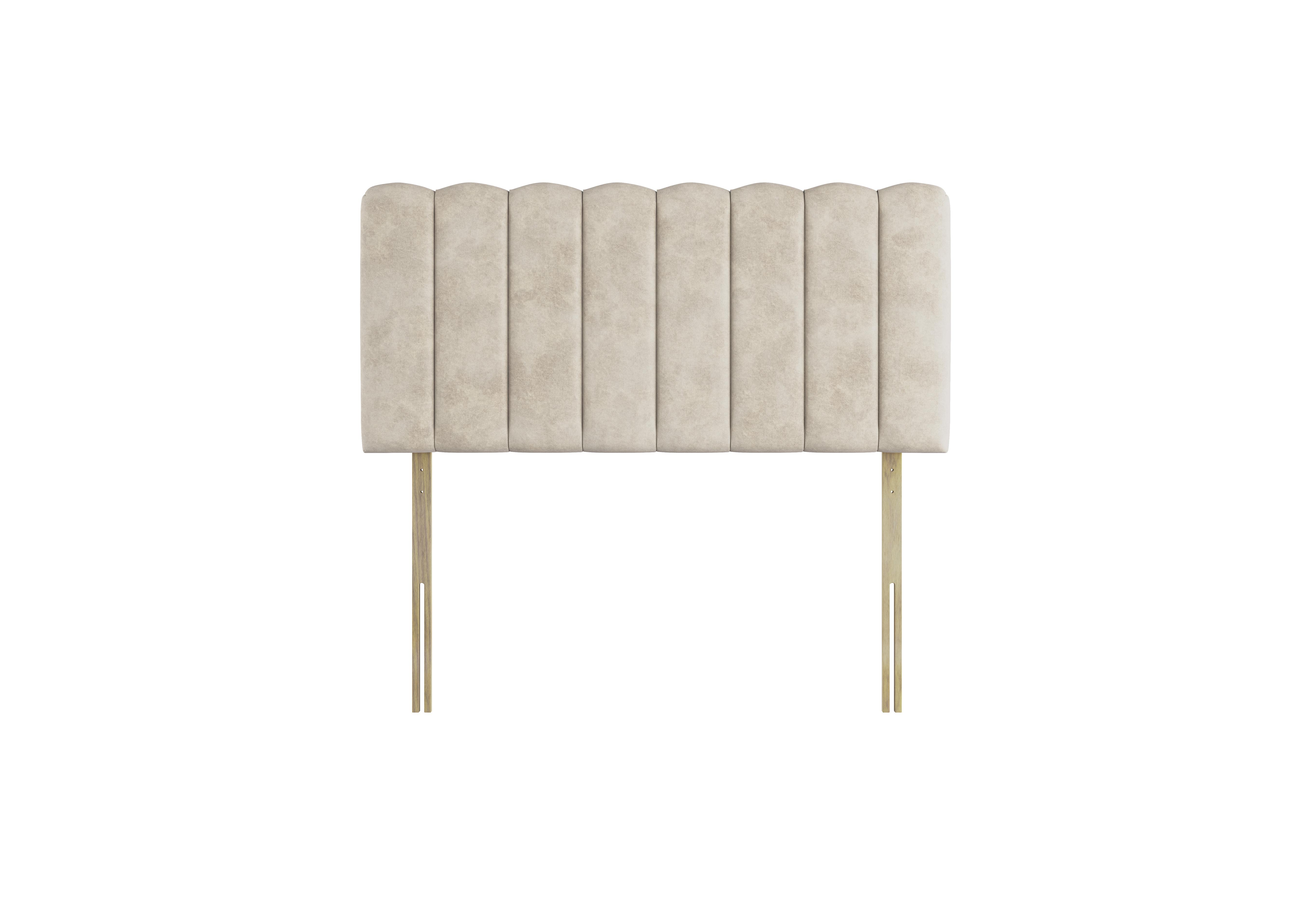 Shard Strutted Headboard in Velvet Dove on Furniture Village