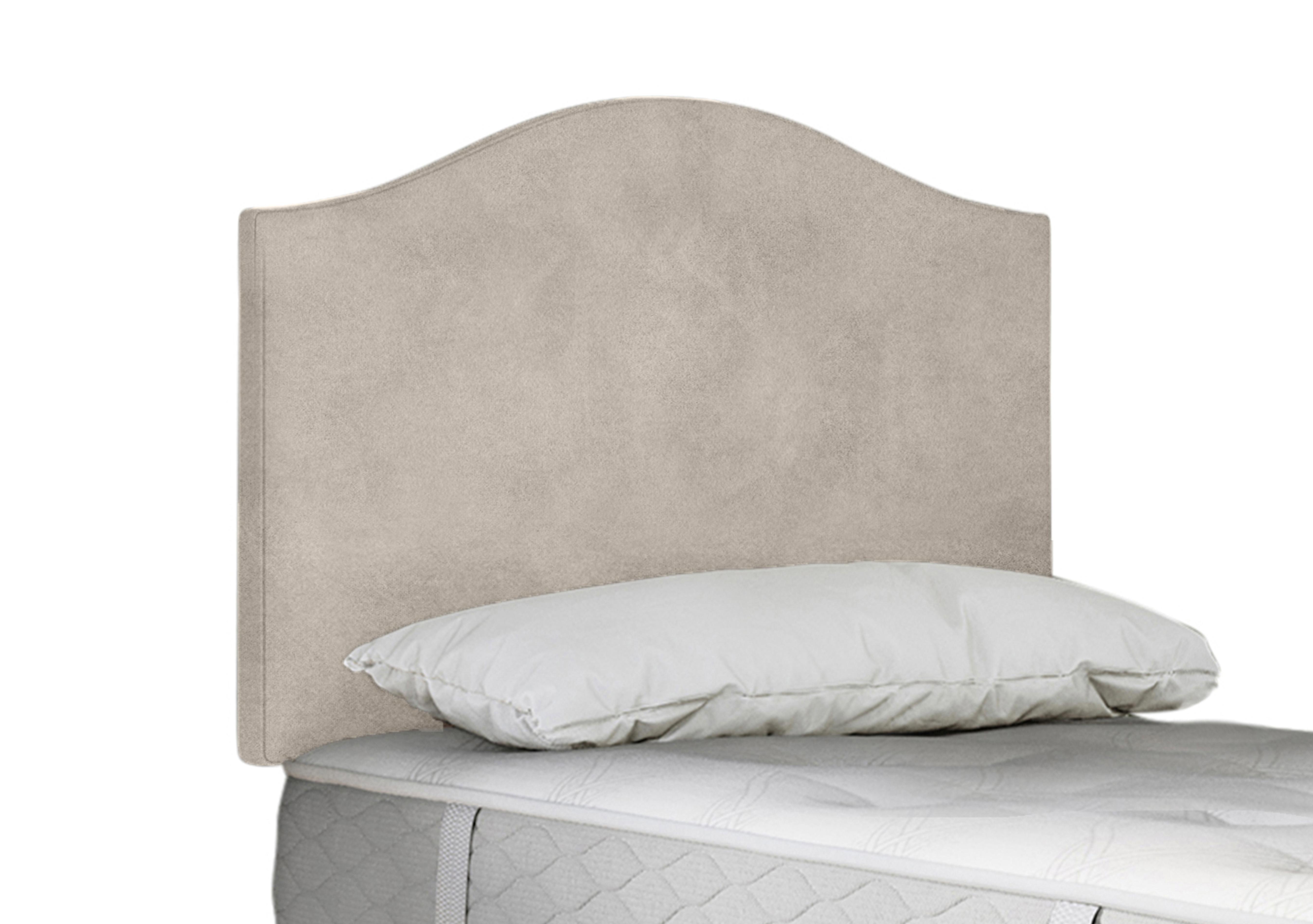 Clyde Strutted Headboard in Velvet Dove on Furniture Village