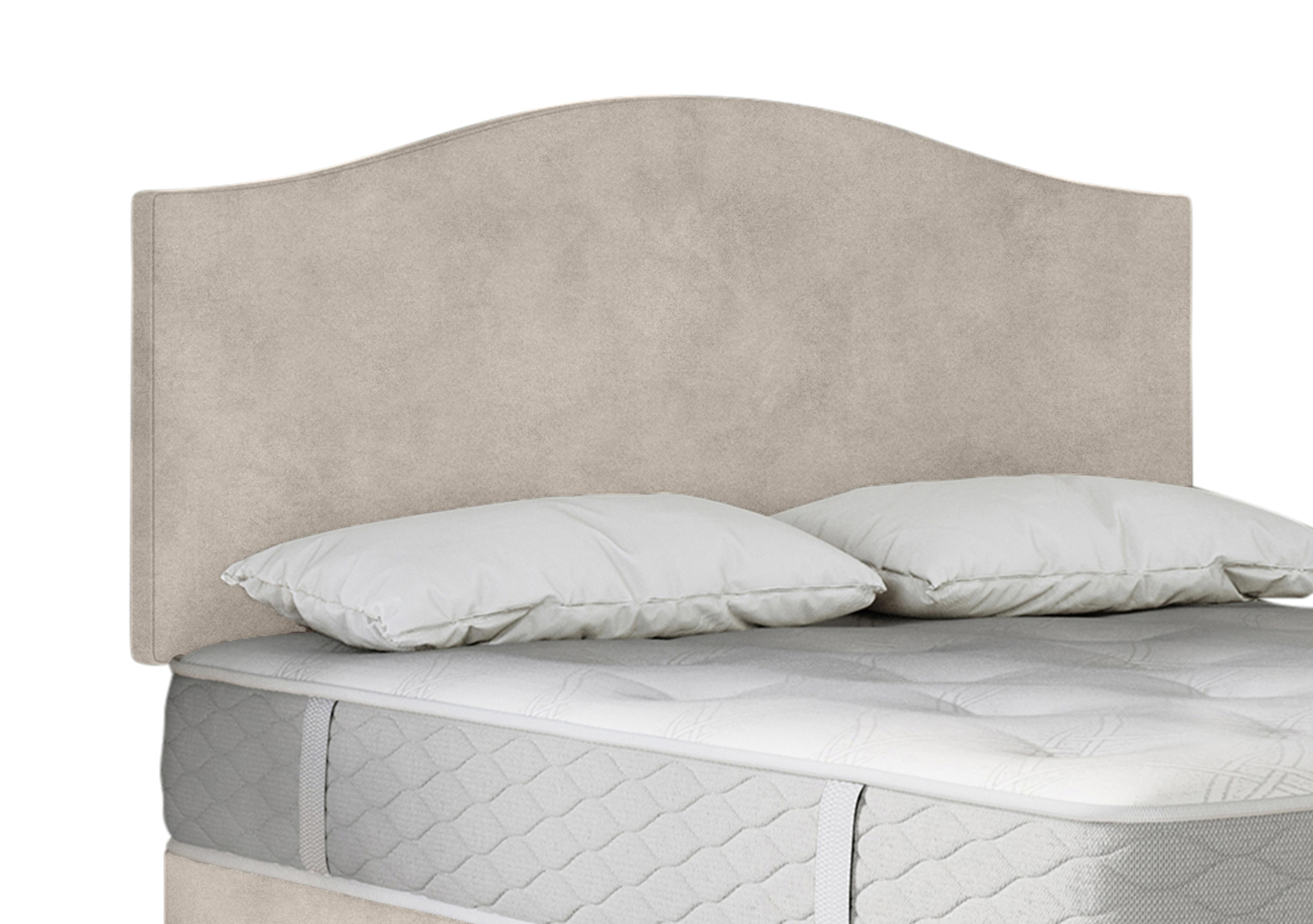 Clyde Strutted Headboard in Velvet Dove on Furniture Village