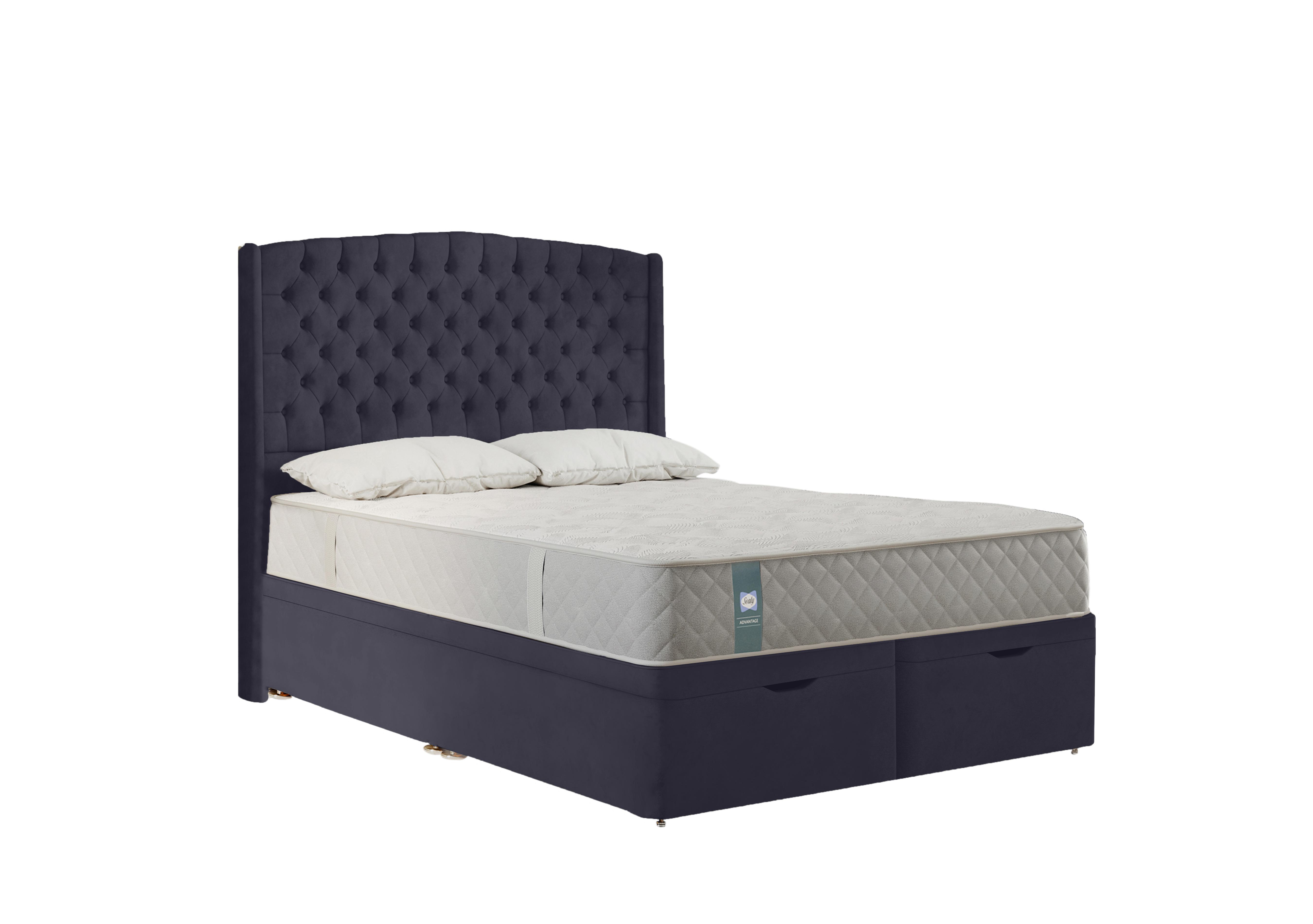 Waltham Ottoman Divan Set in Wool Midnight on Furniture Village
