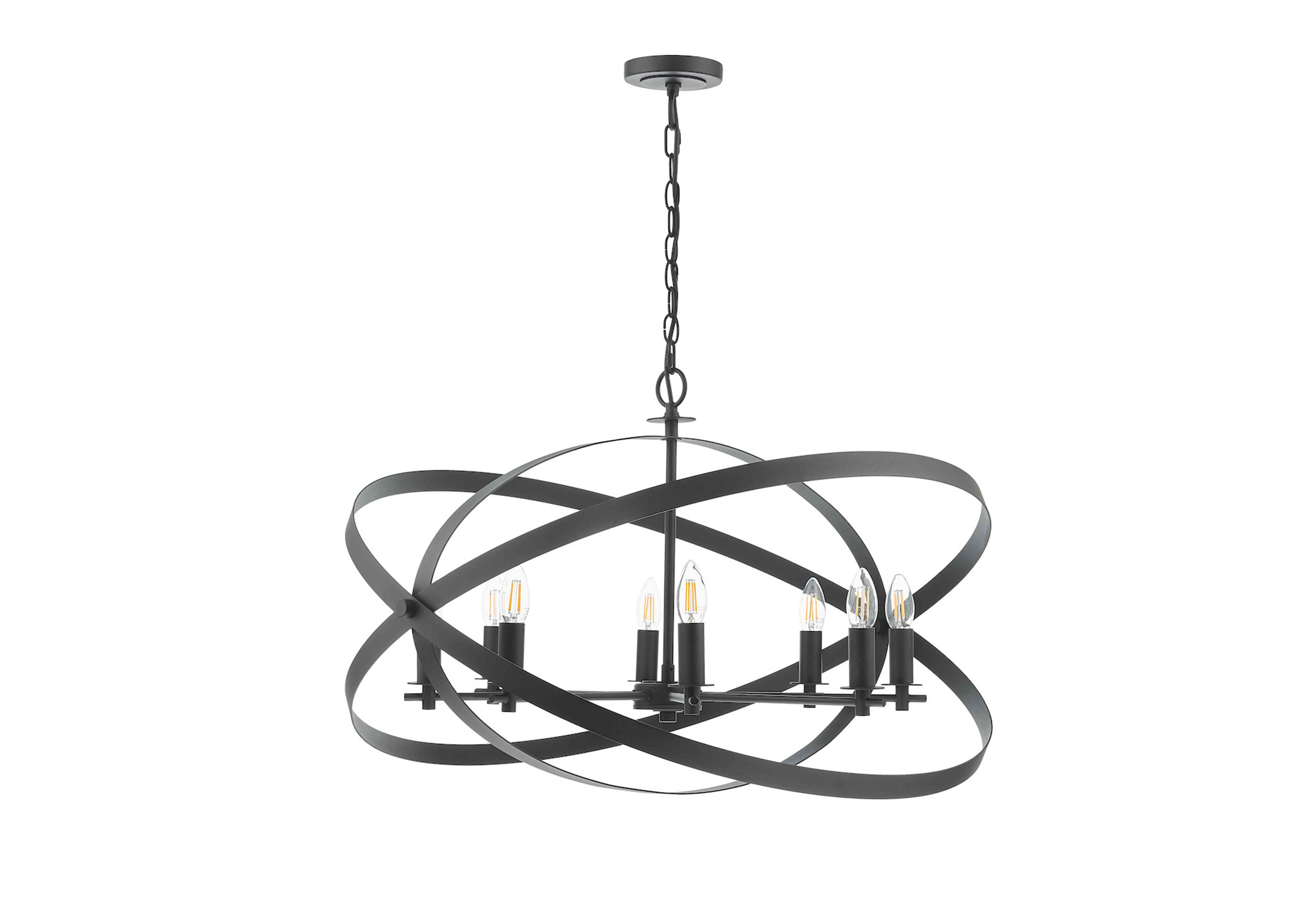 Nitya 8 Light Pendant in Black on Furniture Village