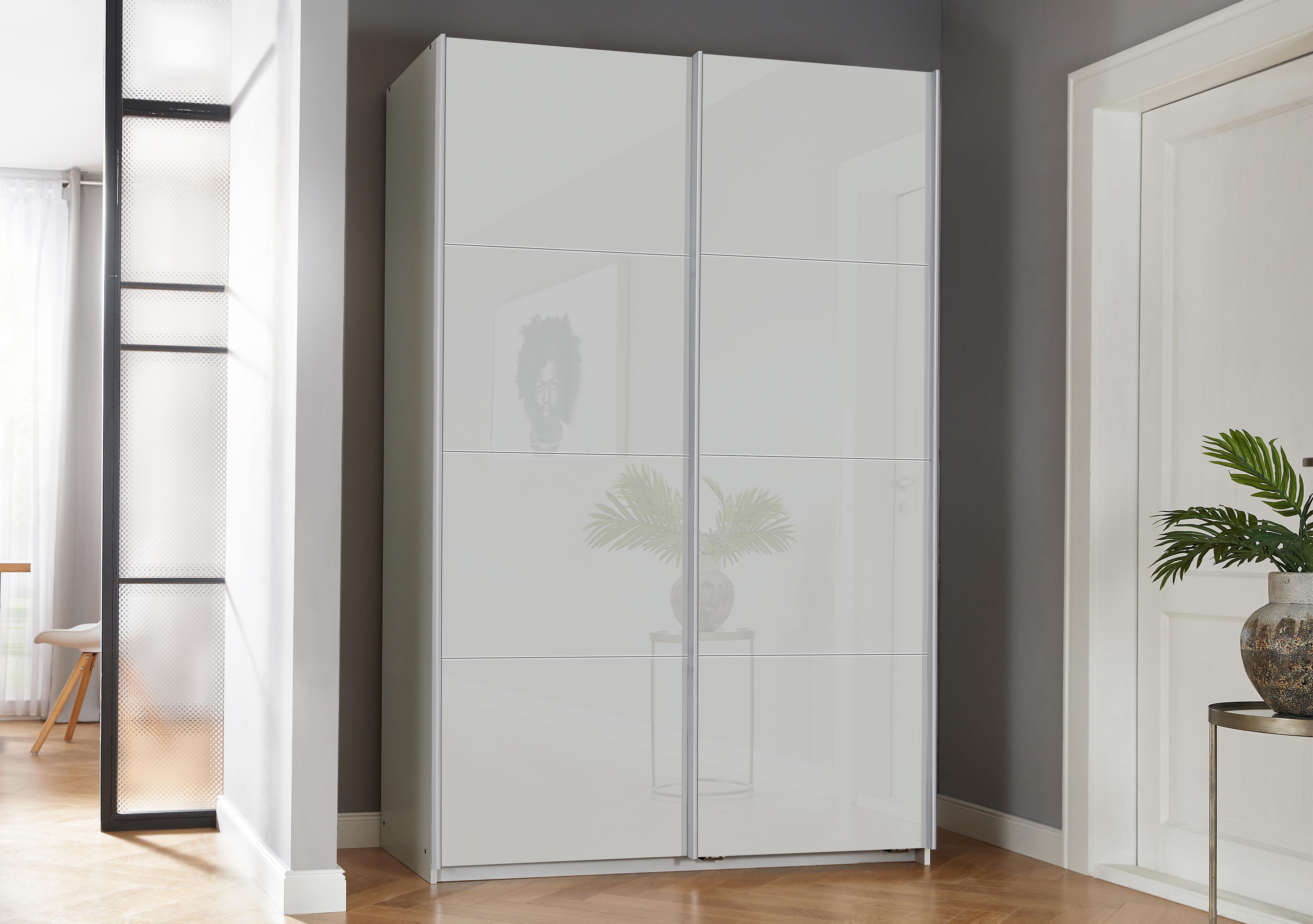 Lima 136cm 2 Door Sliding Wardrobe with Glass Front 210cm Tall in  on Furniture Village